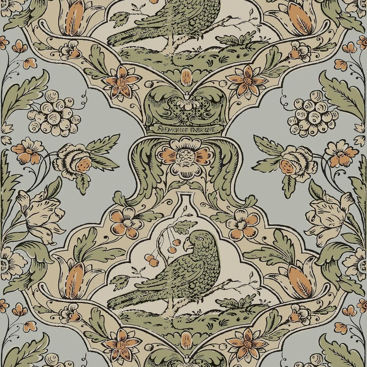 Vlies-Tapete mit pflanzlichem Muster SKENNINGE blau mit grün