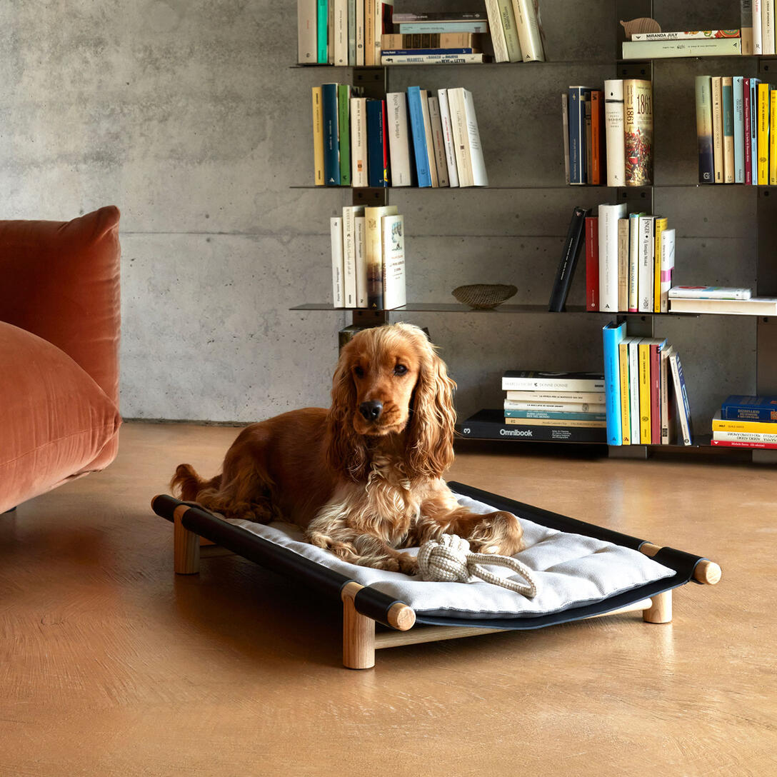 Hundebett BERBERÉ schwarze Leder