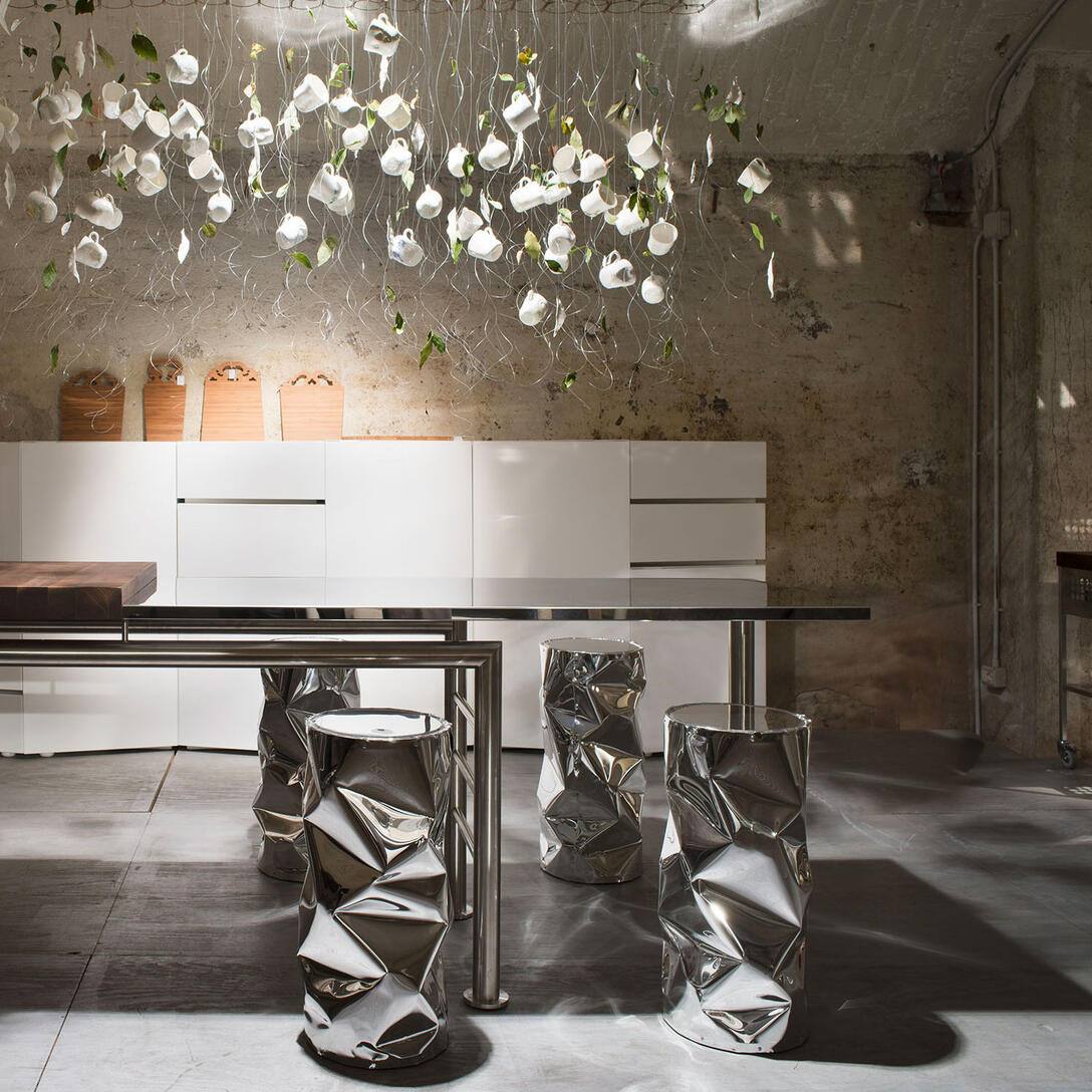 TAB.U Silver Stool