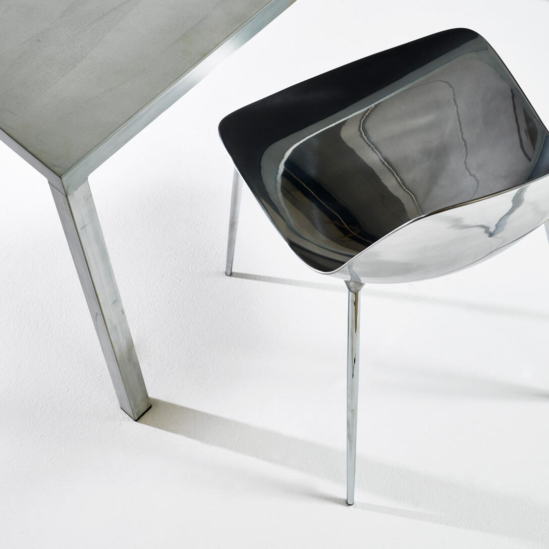 Stuhl MAMMAMIA poliertes Aluminium