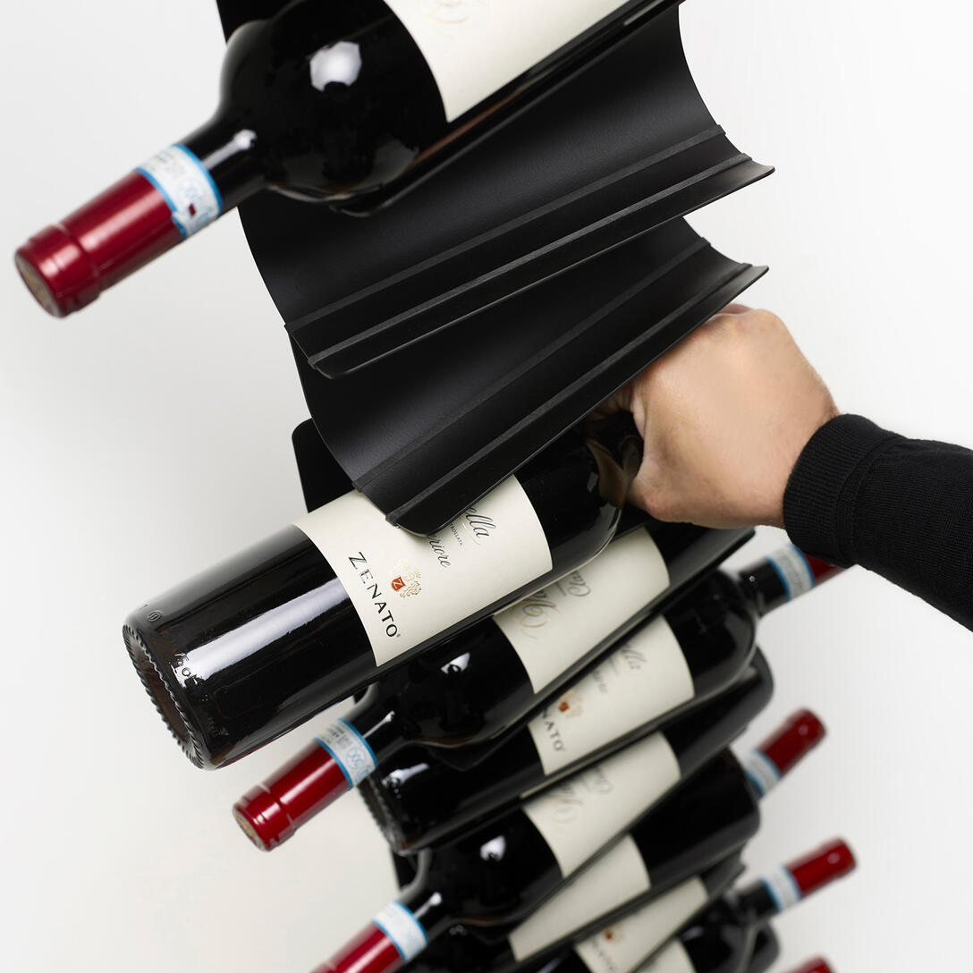 Weinregal PTOLOMEO VINO schwarz