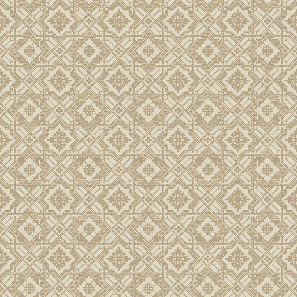 Non-woven paper wallpaper with geometric pattern FRIEDRICH golden-beige