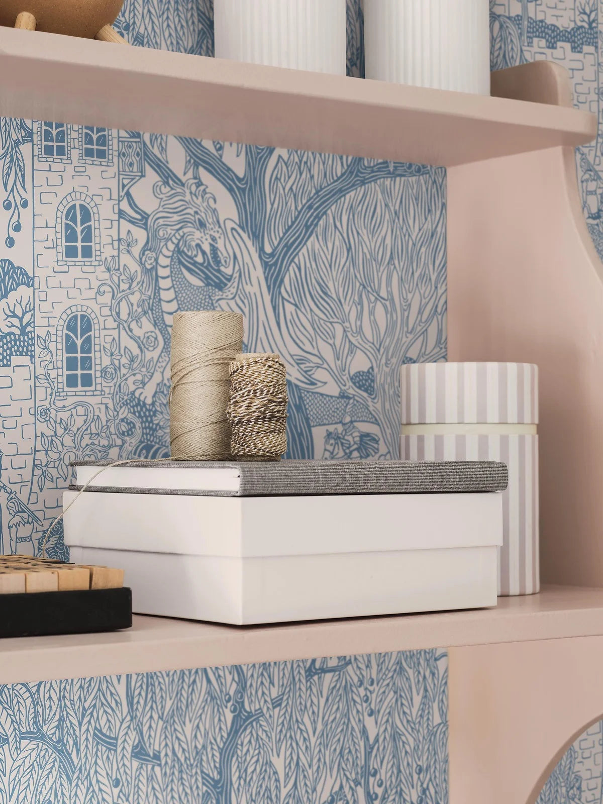 Children's wallpaper with a fairy tale theme KINGDOM OF THE WILLOW blue