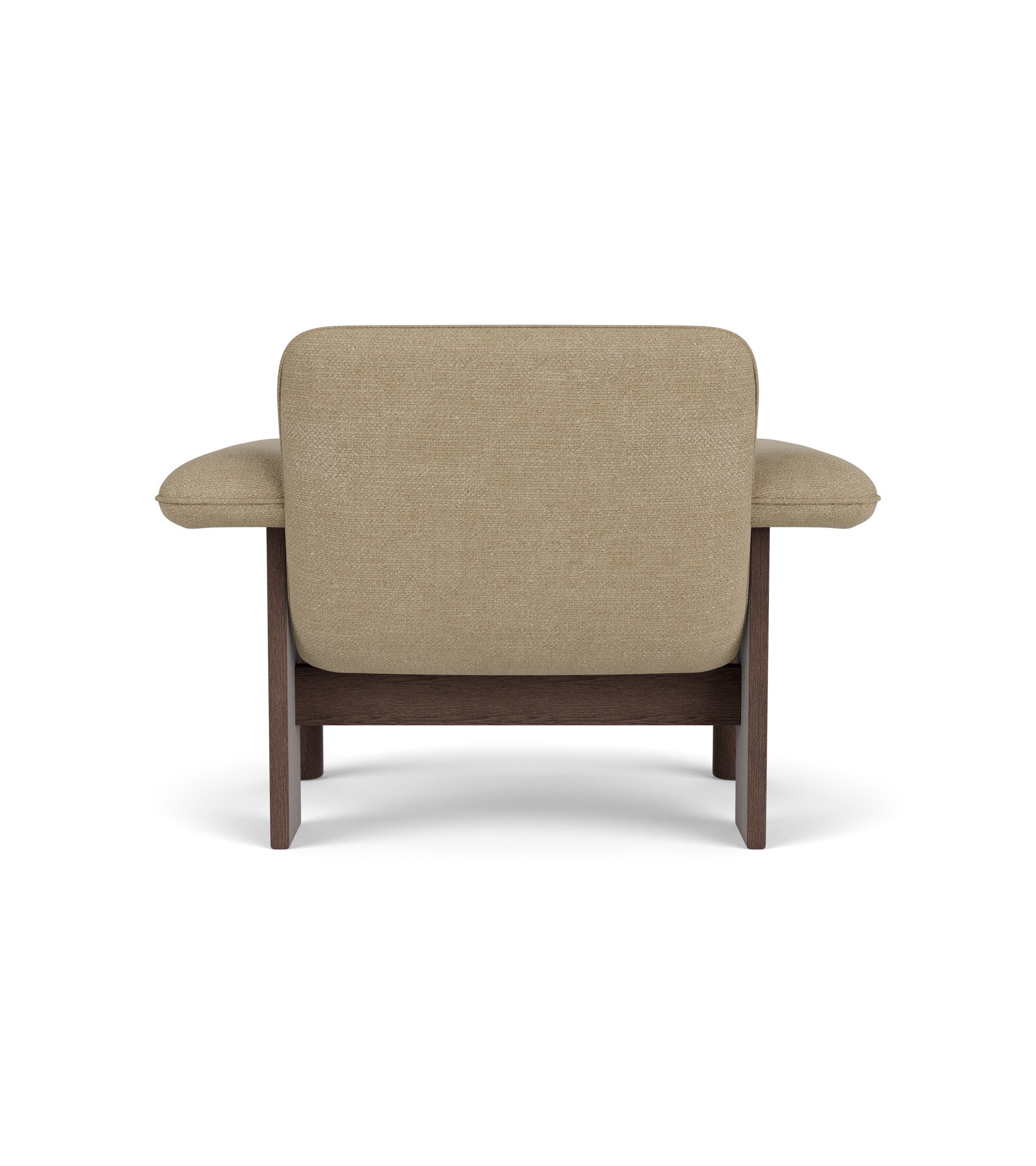 Sessel BRASILIA beige mit dunklem Eichenfuß