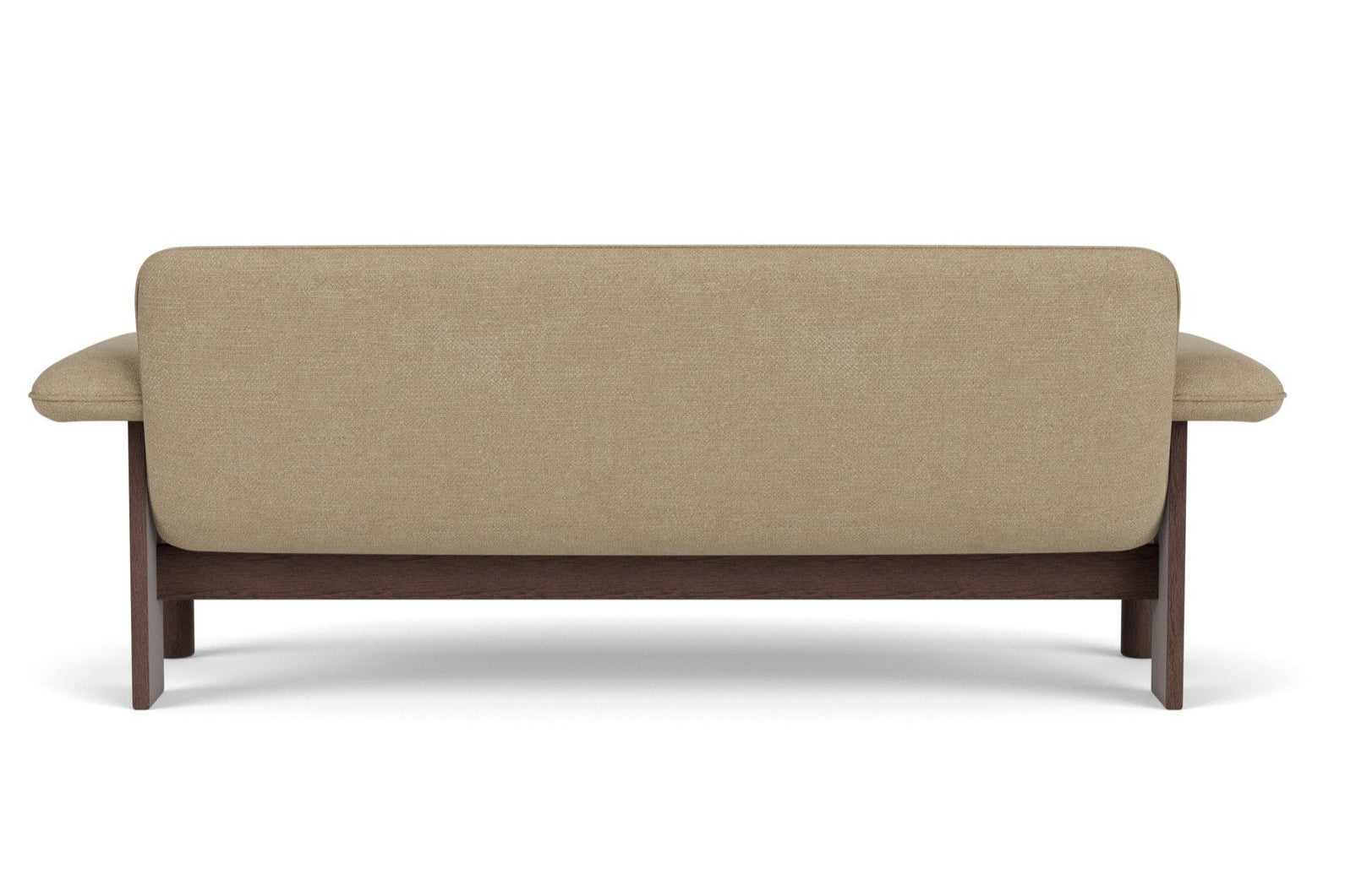 Sofa BRASILIA beżowy z ciemną dębową podstawą
