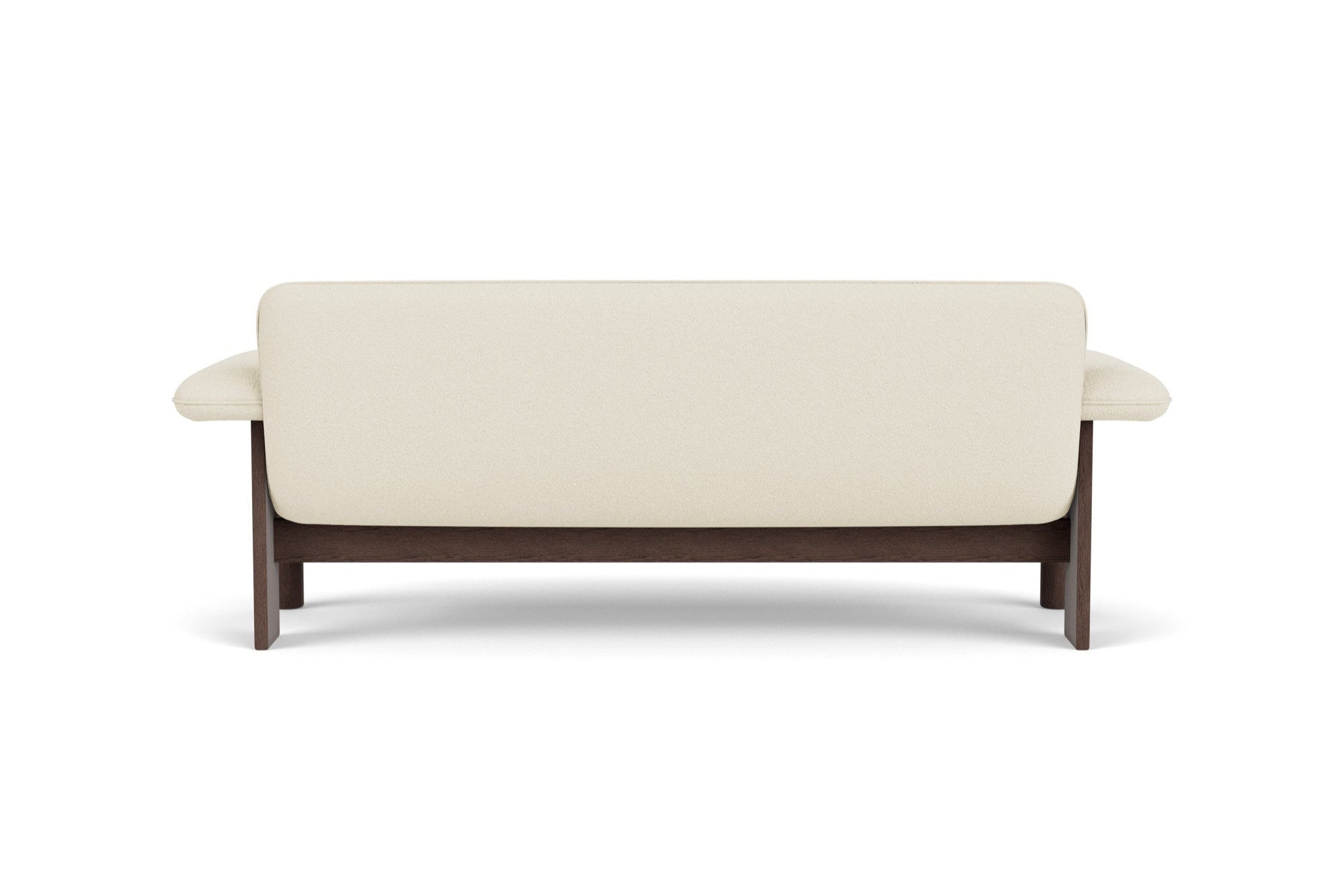 Sofa BRASILIA kremowy z ciemną dębową podstawą