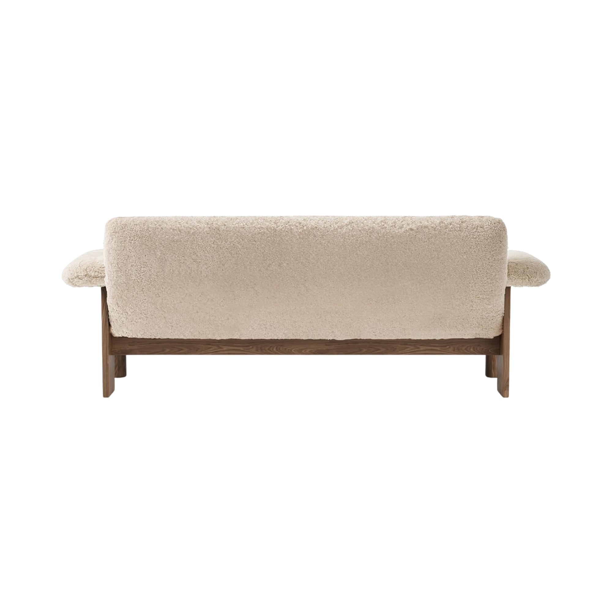 BRASILIA Sofa with Sheepskin and Walnut Base