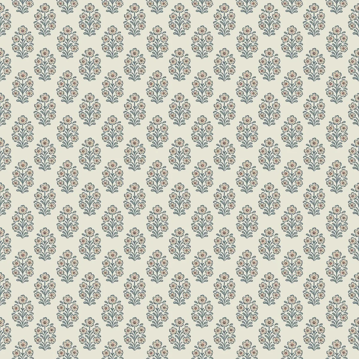 SIBYLLA Beige Floral Plant Motif Wallpaper with Green