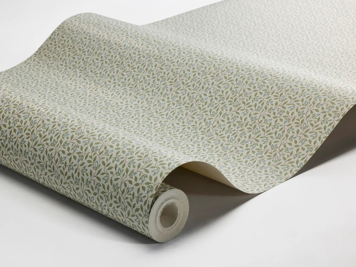 IDA Green and White Floral Pattern Wallpaper