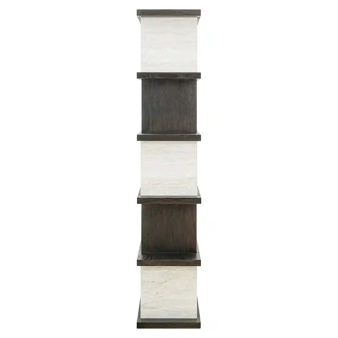 Regal WALDORF dunkelbraunes Holz und Stein