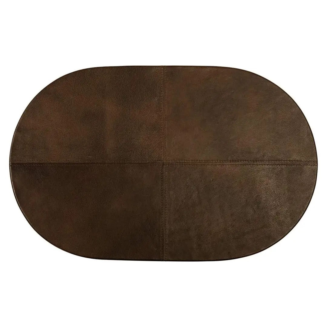 ZILLON Brown Side Table with Gold