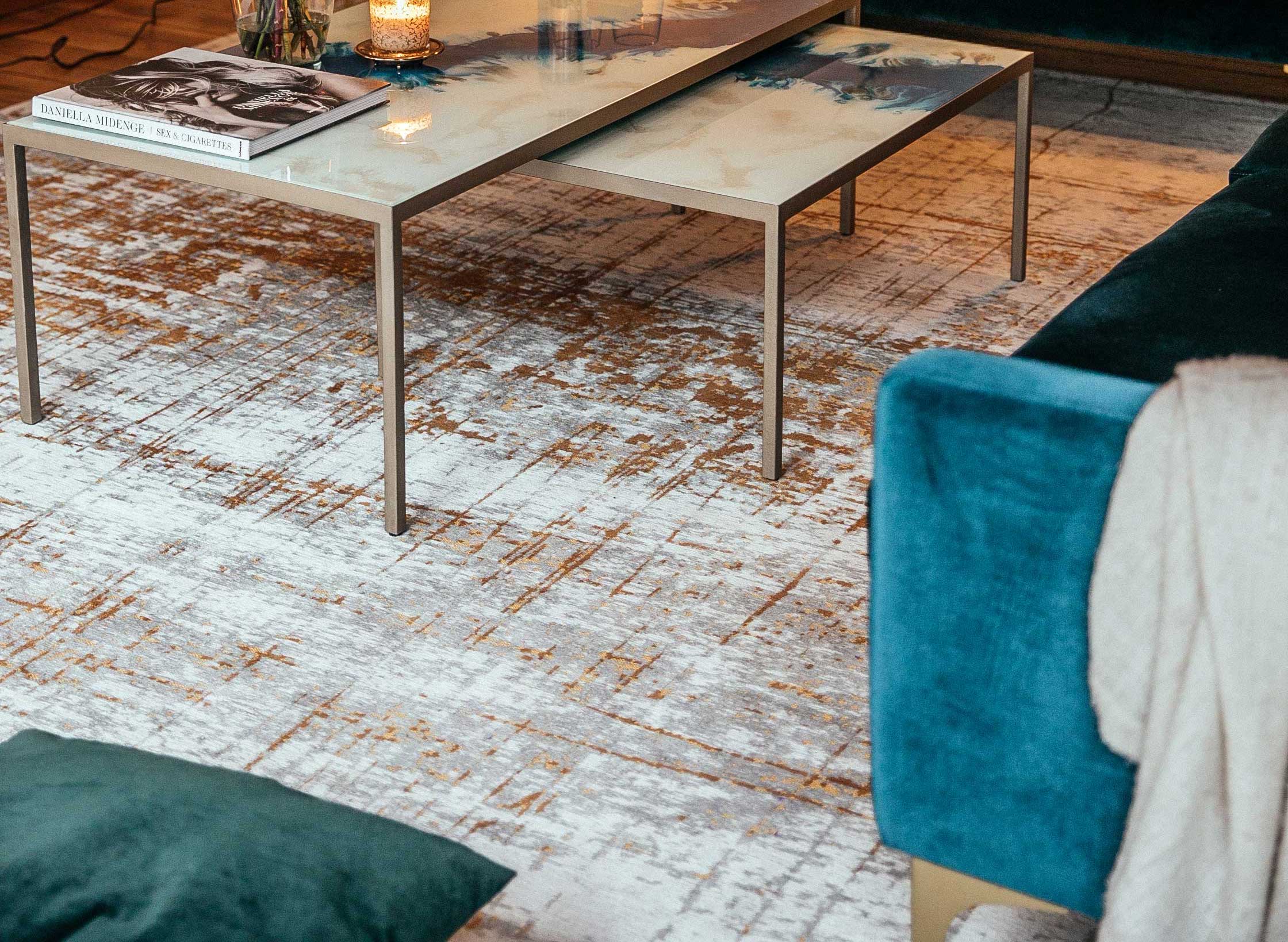 Runder Teppich Griff Columbus Gold Beige