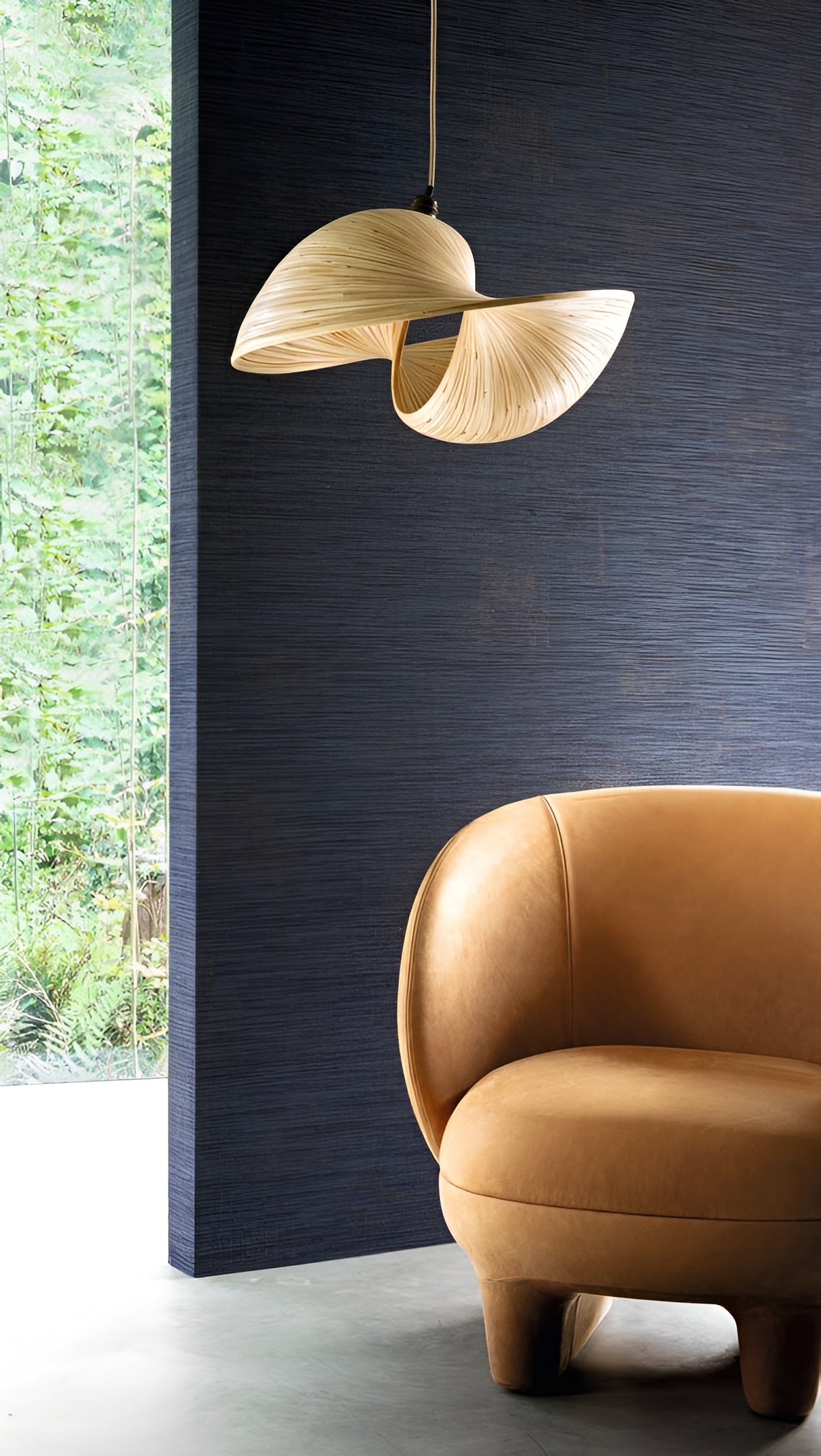 Textile wallpaper with a structural design resembling canvas ORCADE - IVORY ivory