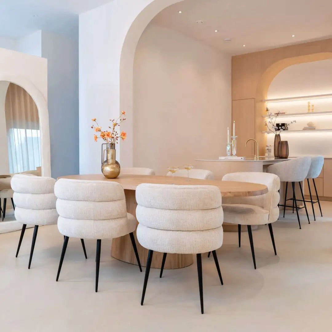 FICTUS Beige Oval Table
