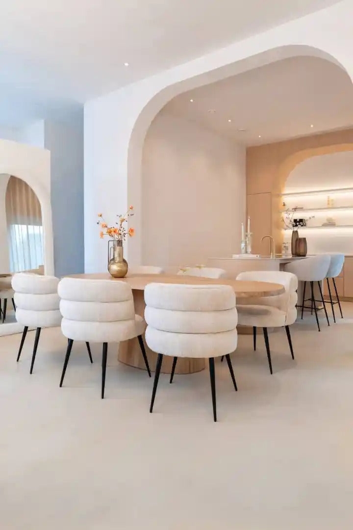 FICTUS Beige Oval Table