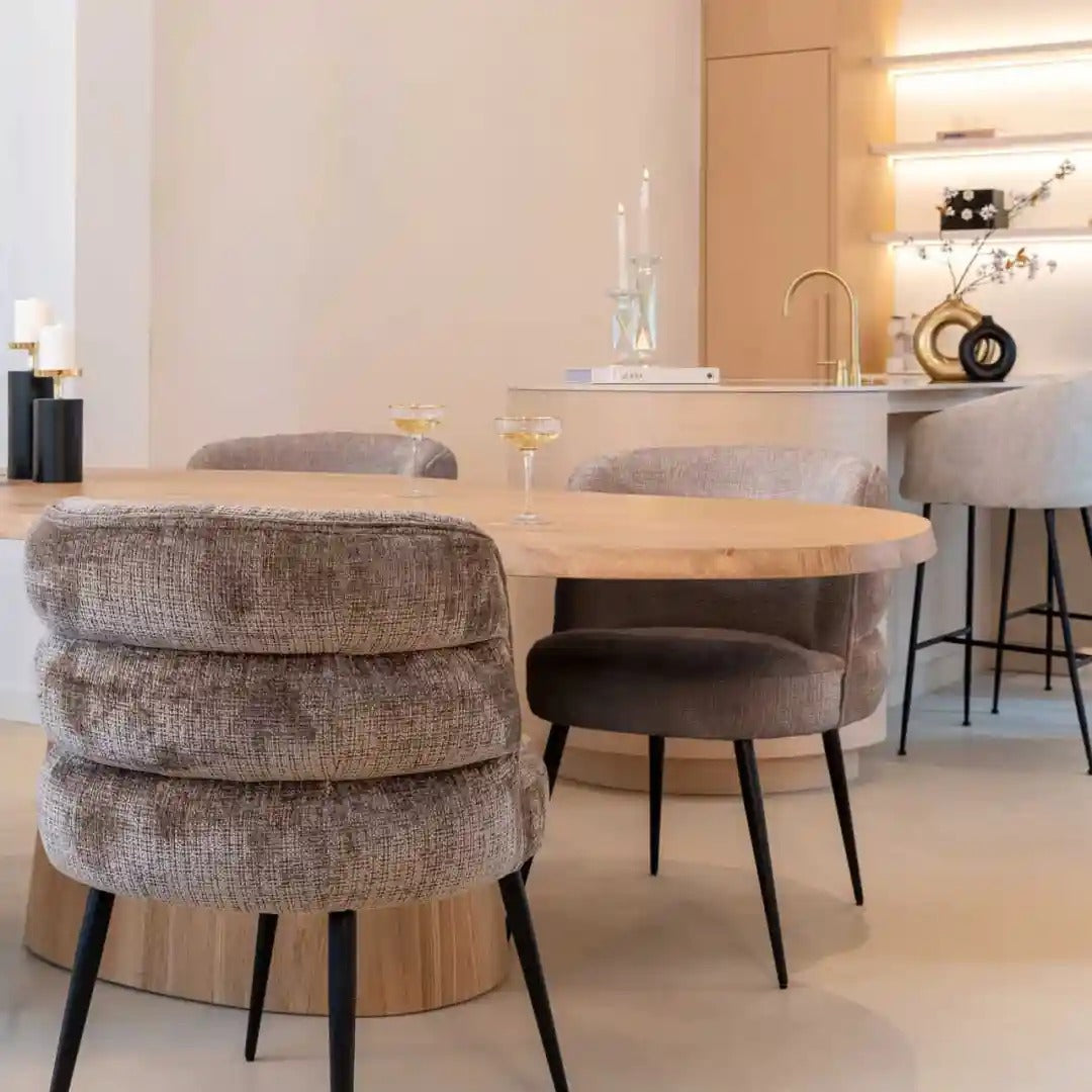 FICTUS Beige Oval Table