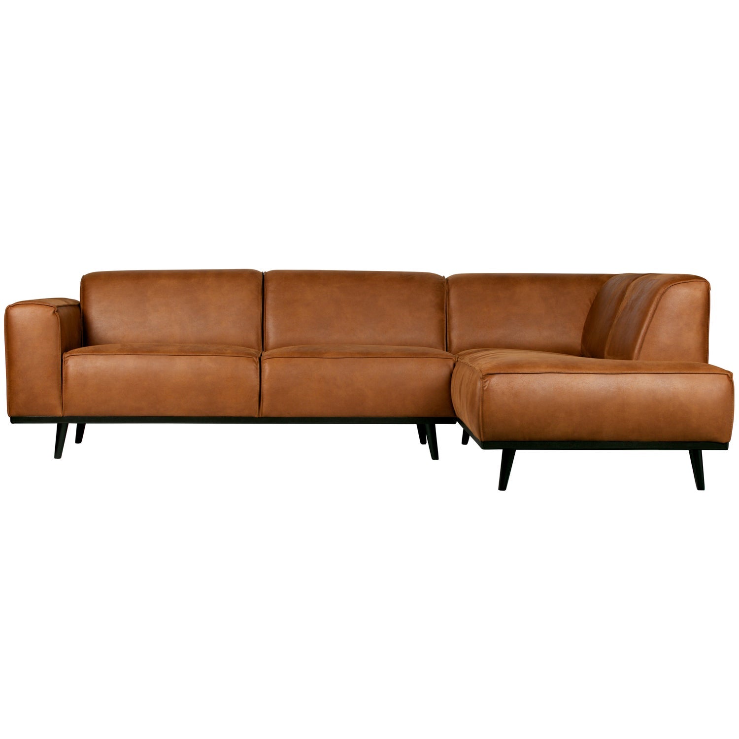 Right-facing Corner Sofa STATEMENT in Cognac Leather