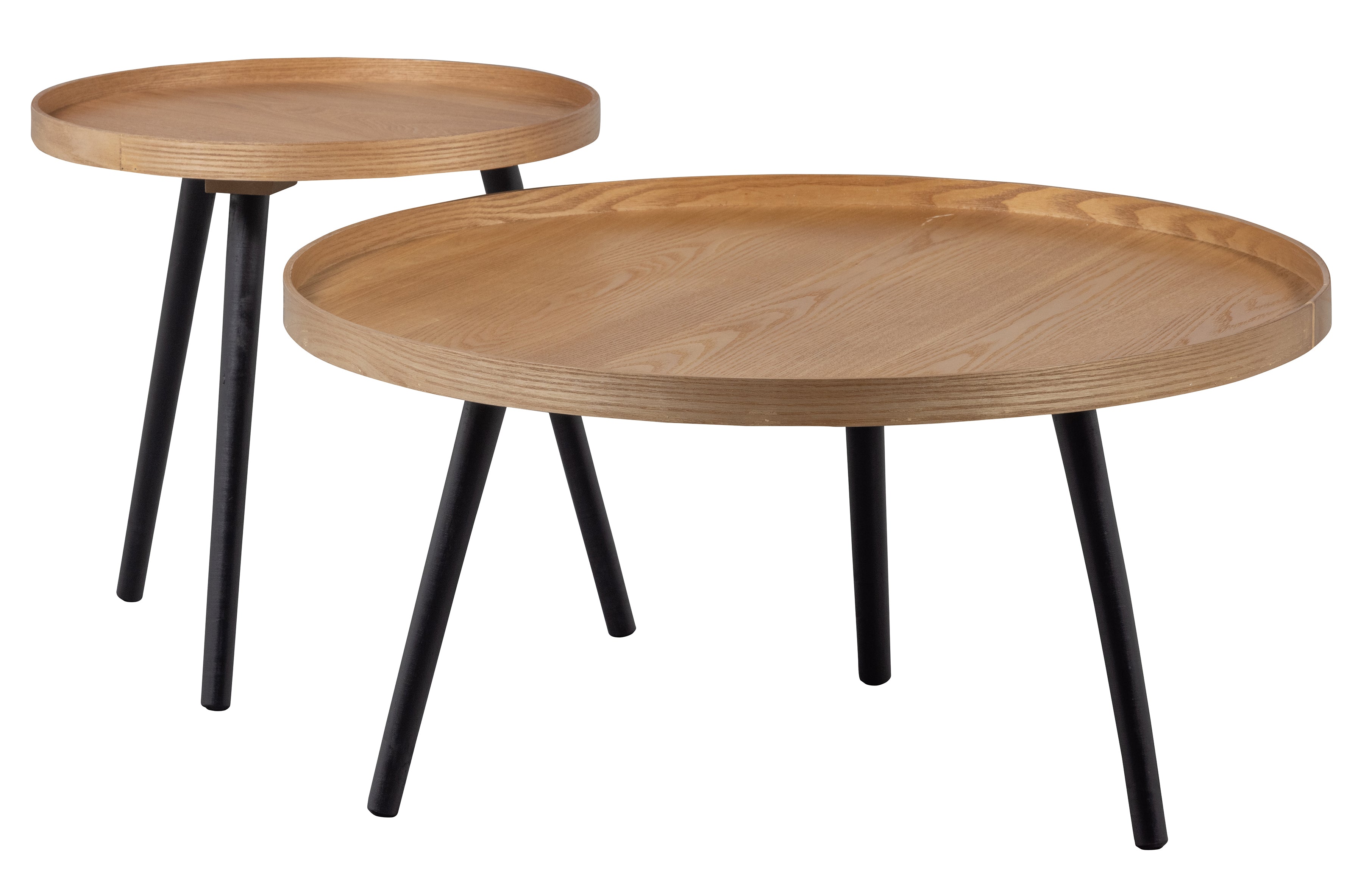 Stolik boczny MESA drewniany z czarną podstawą Woood Eye on Design