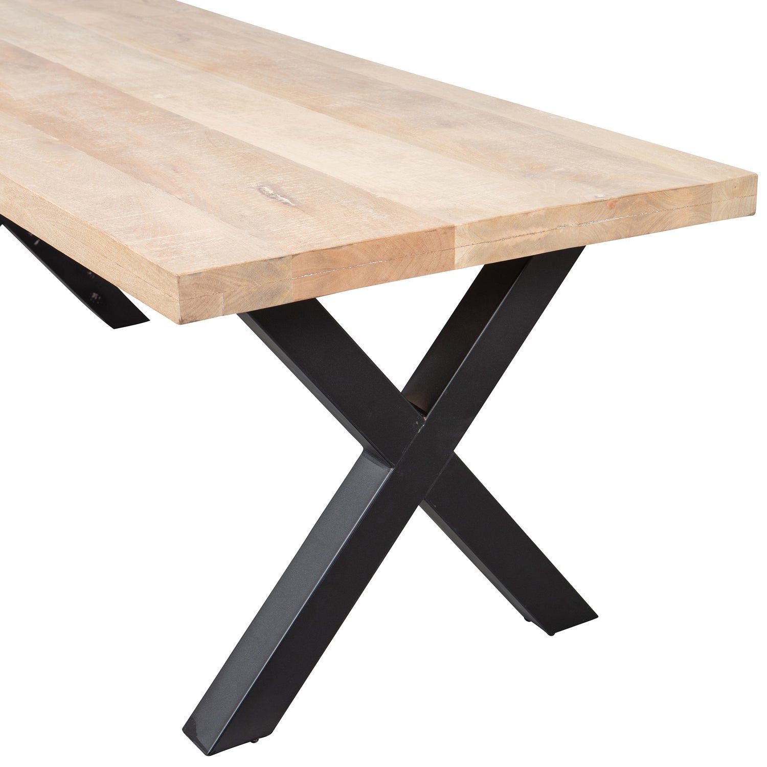 Rectangular Table TABLO Mango Wood with X-Shaped Base