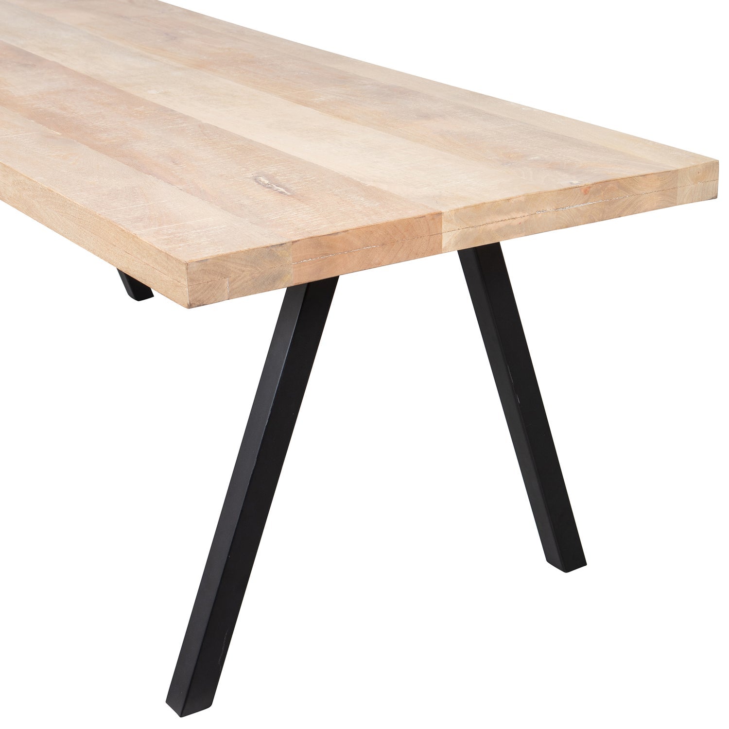 Rechteckiger Tisch TABLO aus Mangoholz mit V-förmigem Gestell