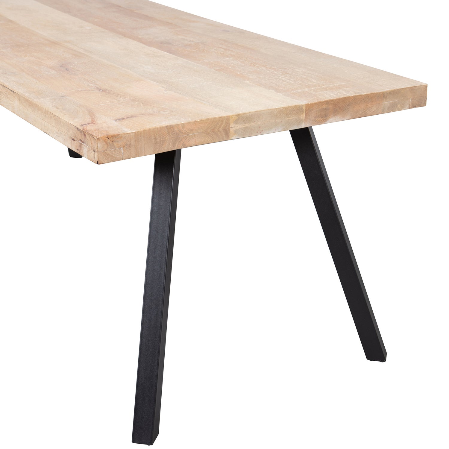 Rechteckiger Tisch TABLO aus Mangoholz mit V-förmigem Gestell
