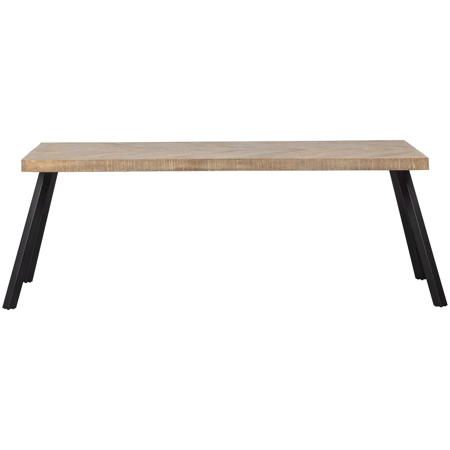 TABLO herringbone table made of mango wood with a V-shaped base