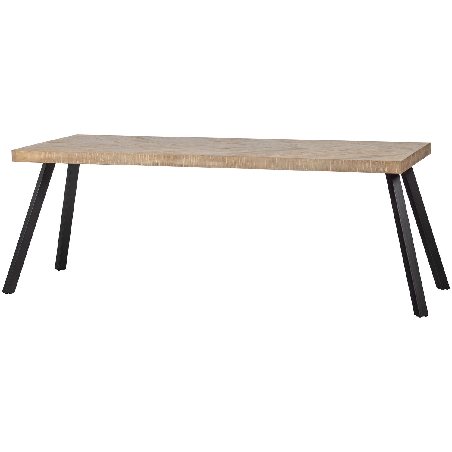 TABLO herringbone table made of mango wood with a V-shaped base