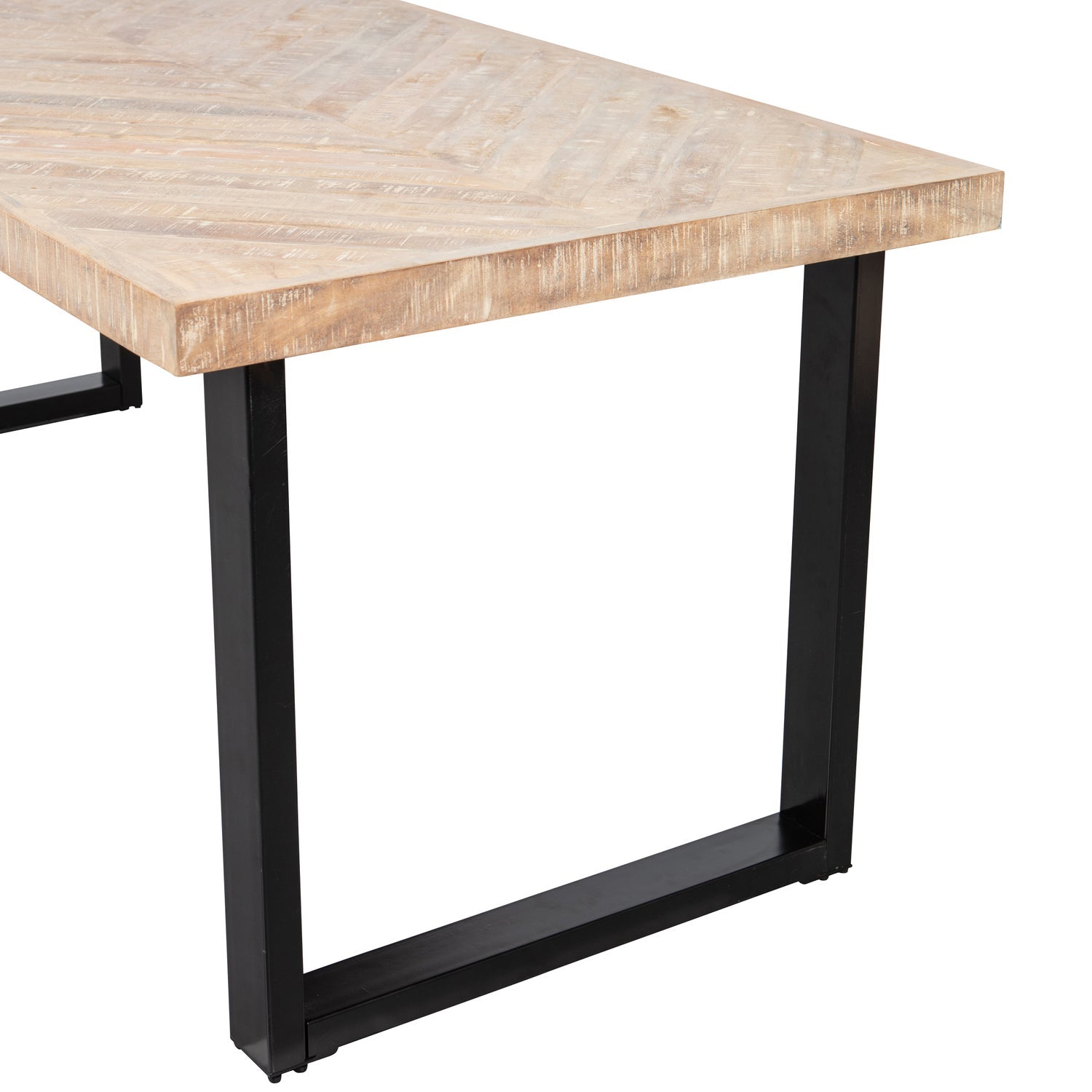 Tisch mit einem Fischgrätentisch Tablo Holz Mango