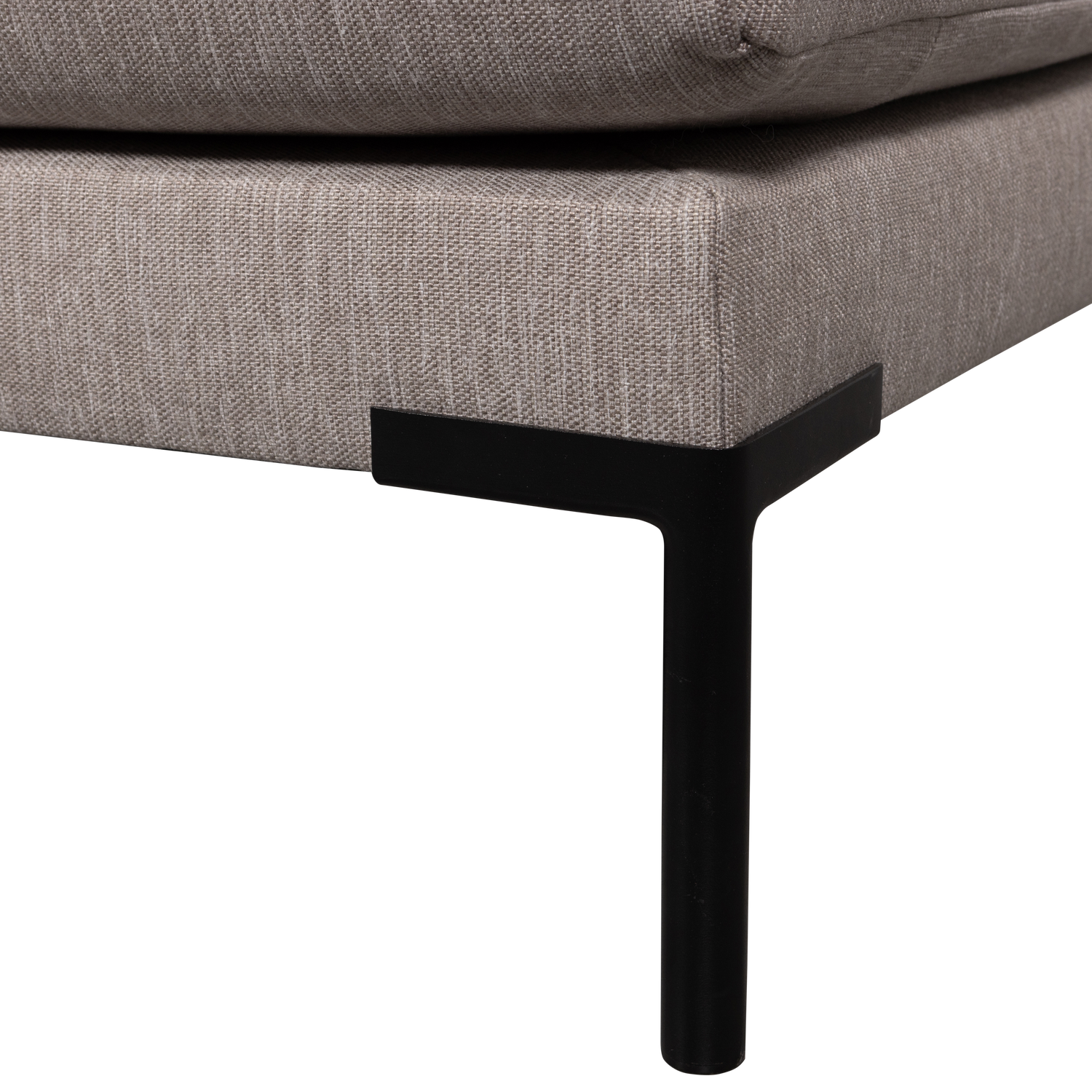 Right-facing chaise longue COUPLE DINING BENCH taupe