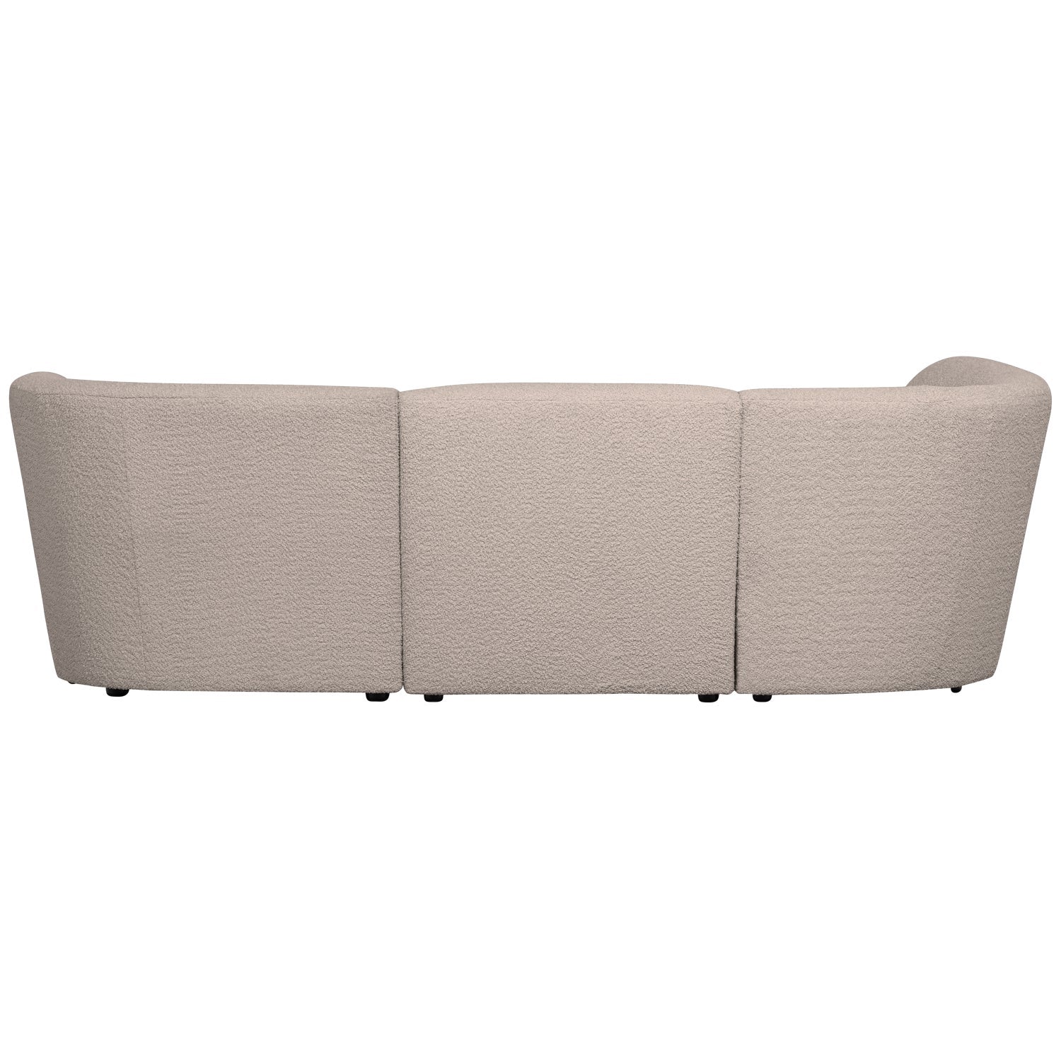 Linksseitige COCO-Eckcouch in sandfarbener Boucle