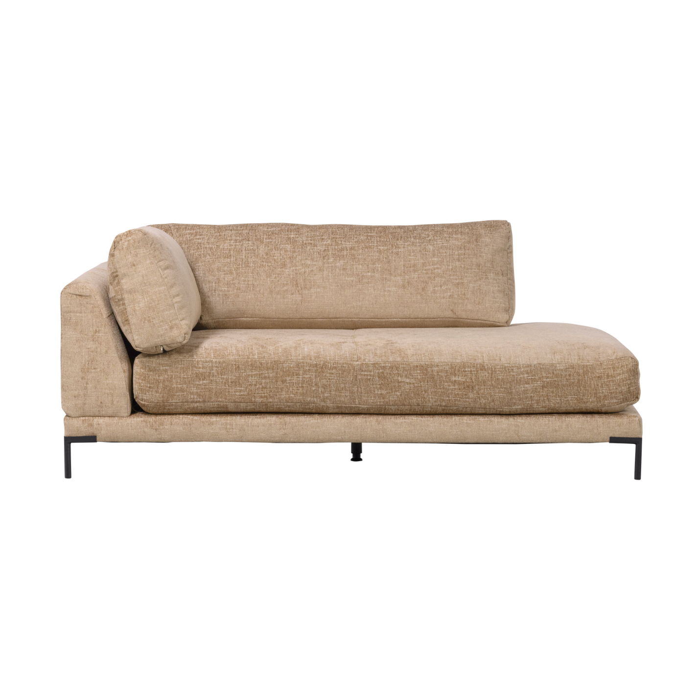 Left-facing chaise longue COUPLE buttercream mélange