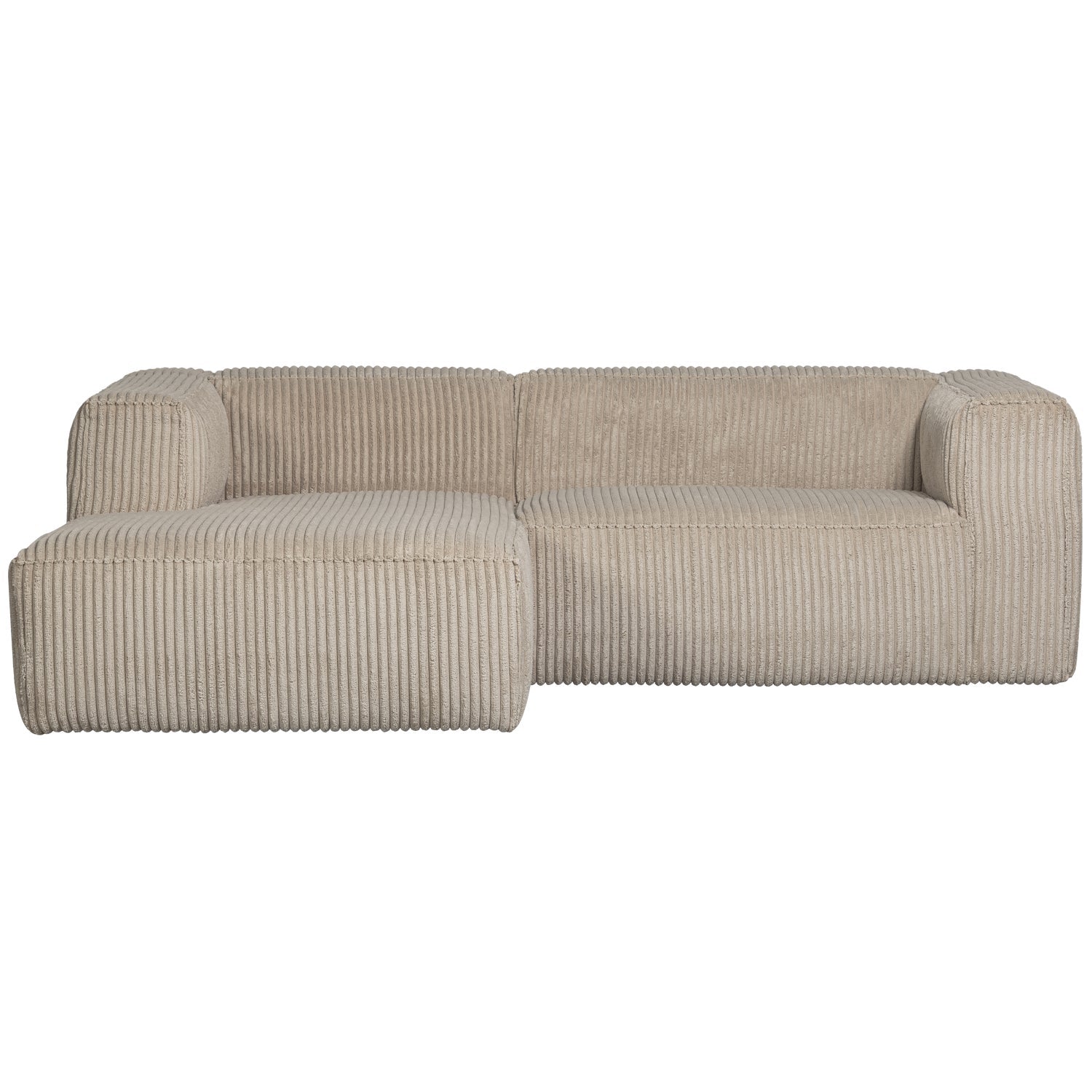 Links -handgefertigte Ecke Bohnen Beige Cord