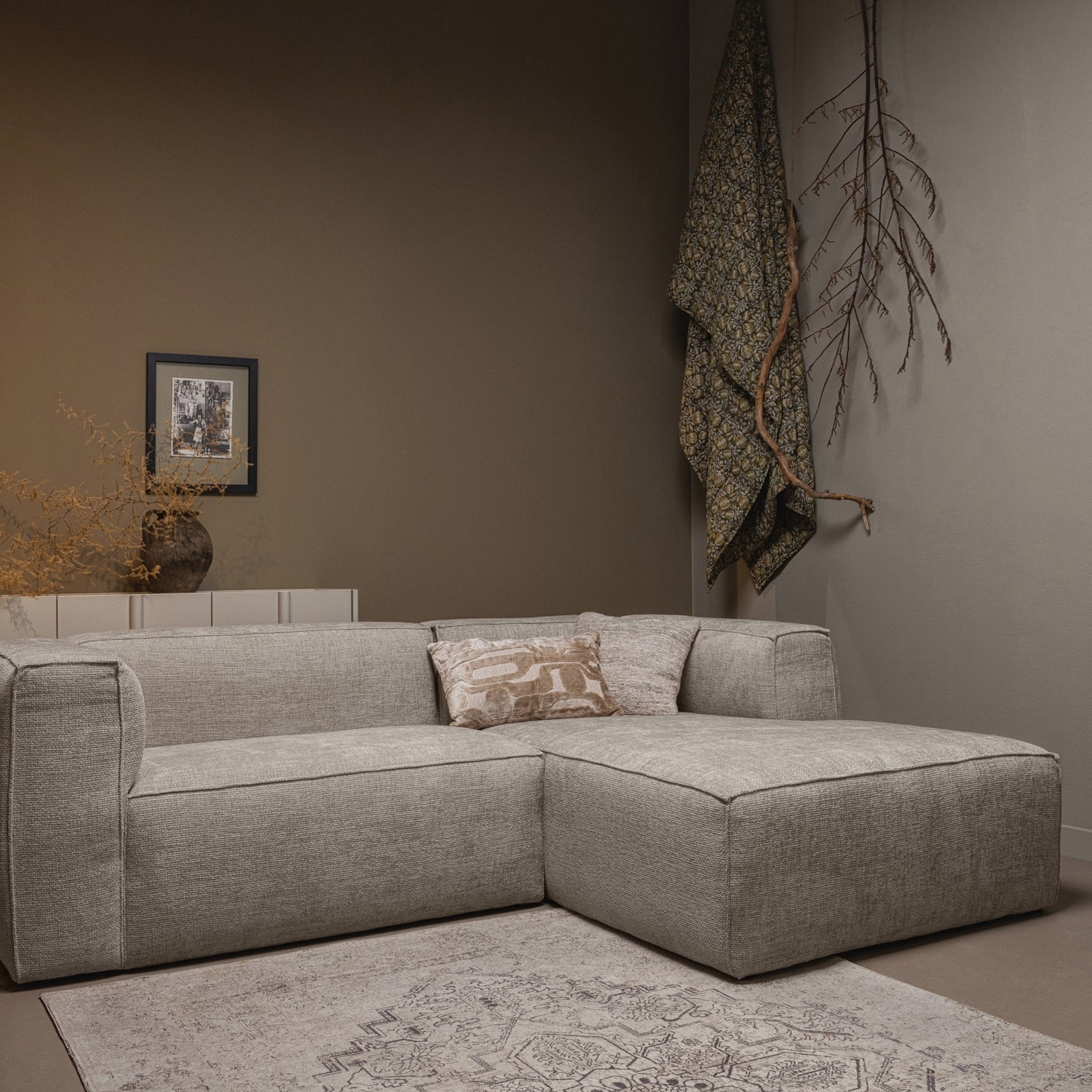 Rechts -Eckbean Beige Melange