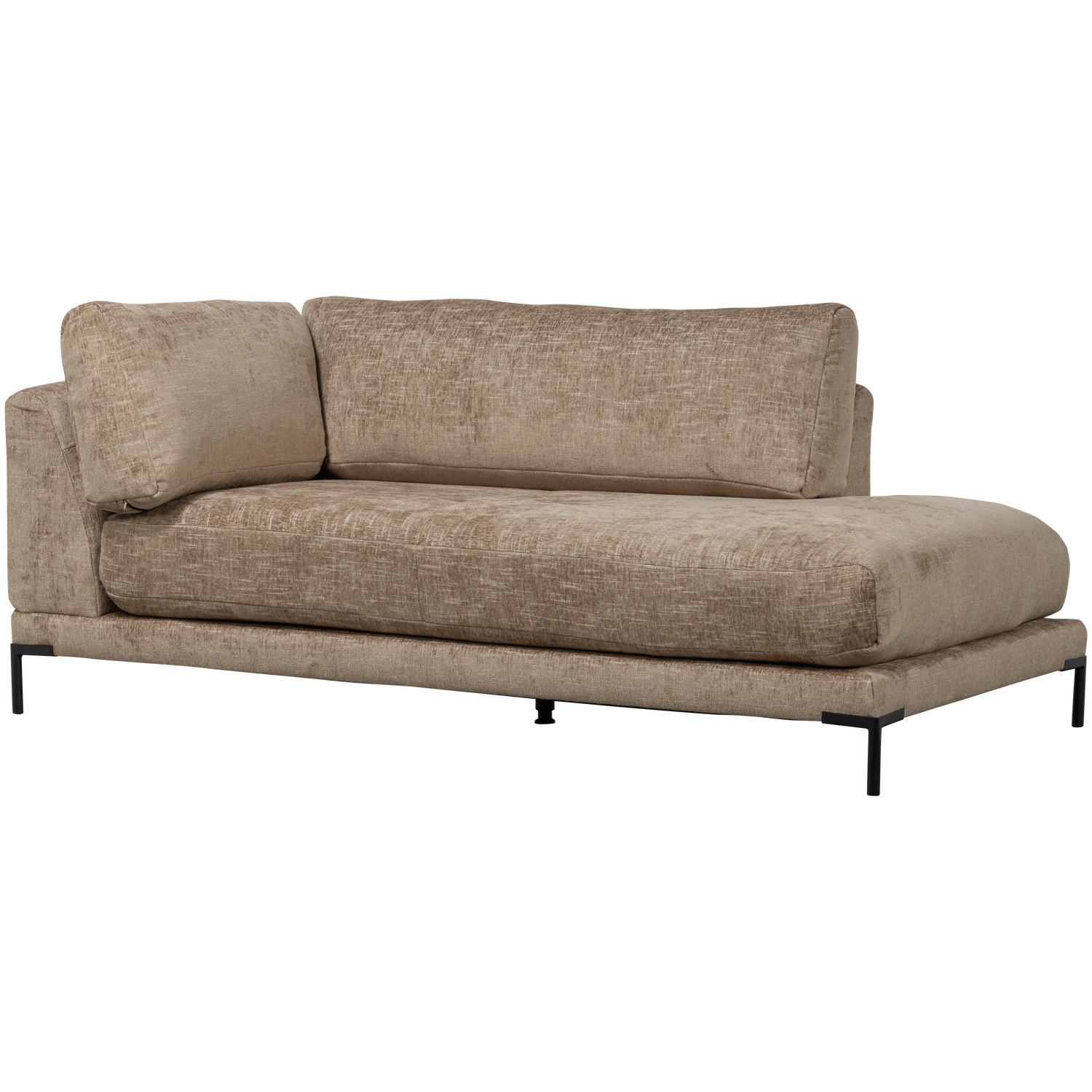 Left-facing chaise longue COUPLE brown mélange