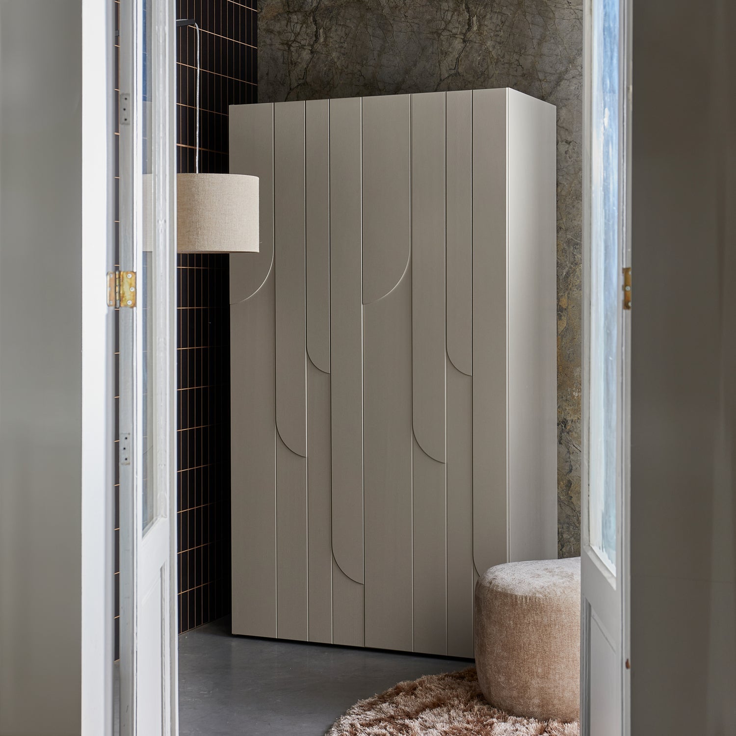 RAIN beige shelving cabinet