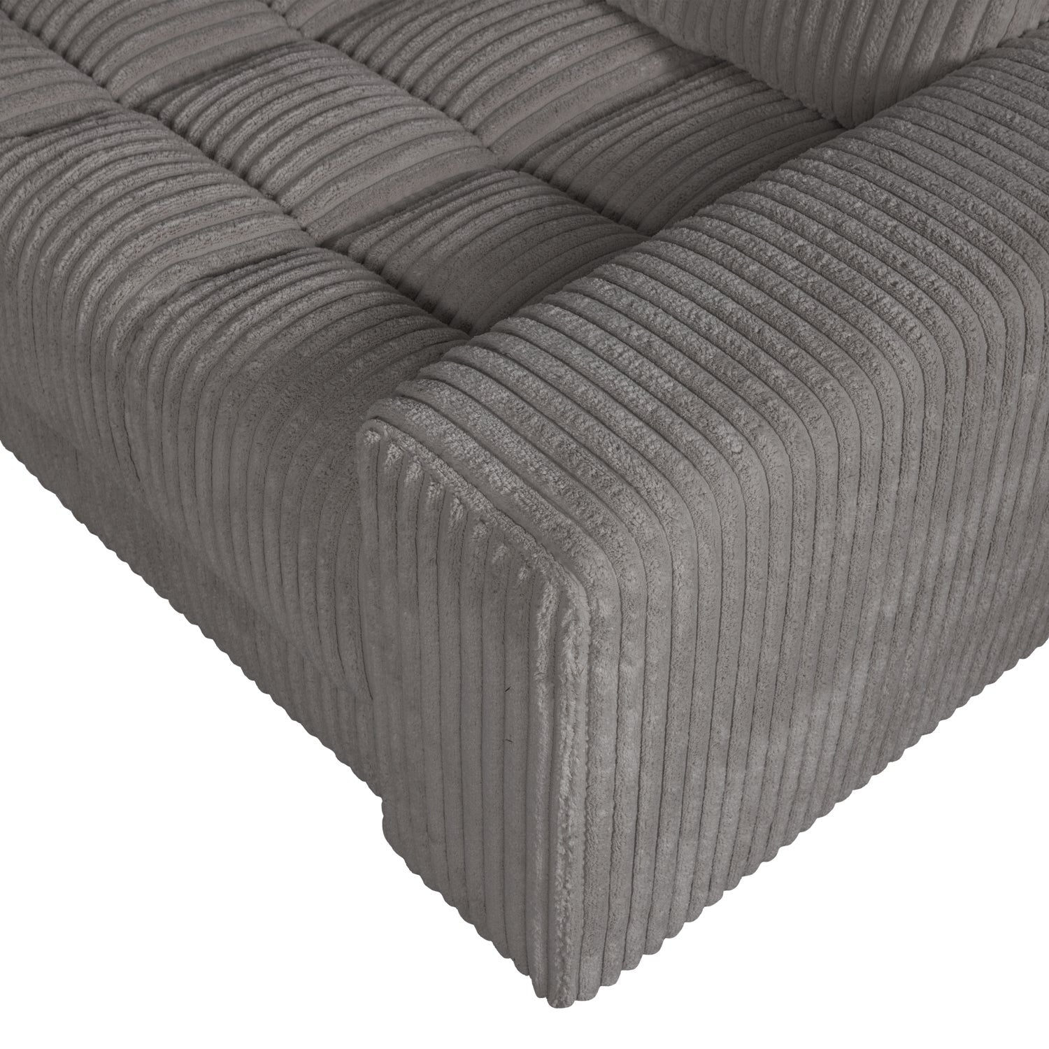Sofa mit rechter Ecke SECOND DATE grauer Cordstoff