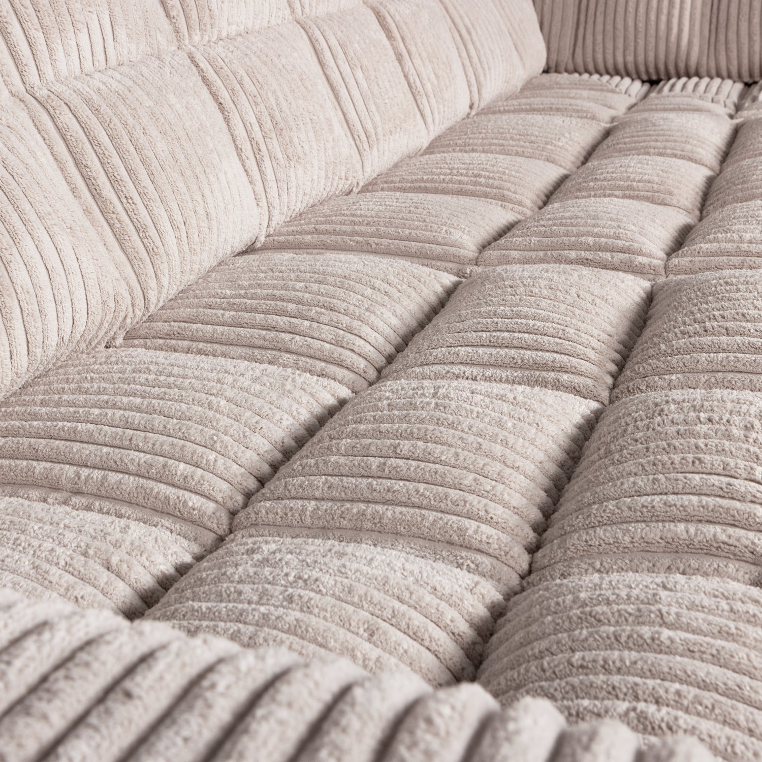 Sofa rechtsseitig SECOND DATE cremefarbener Cord