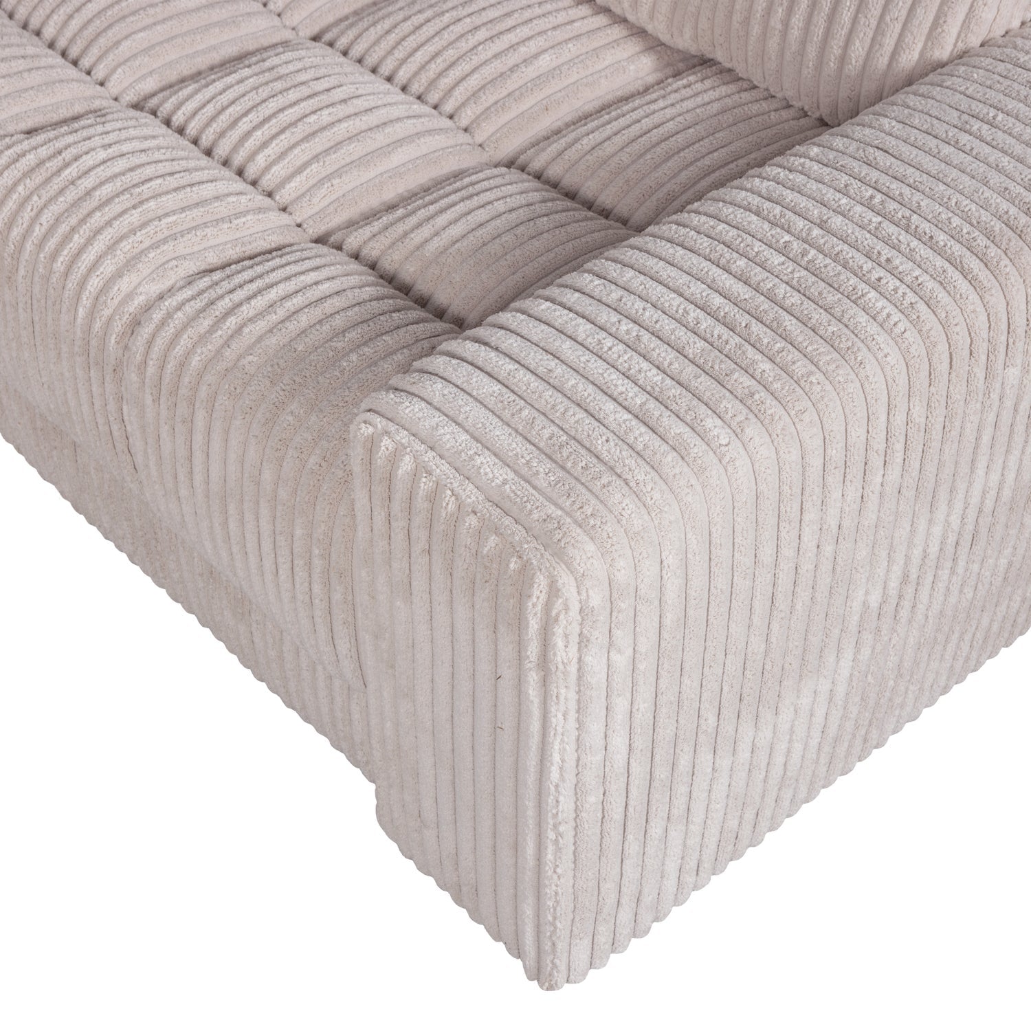 Sofa rechtsseitig SECOND DATE cremefarbener Cord