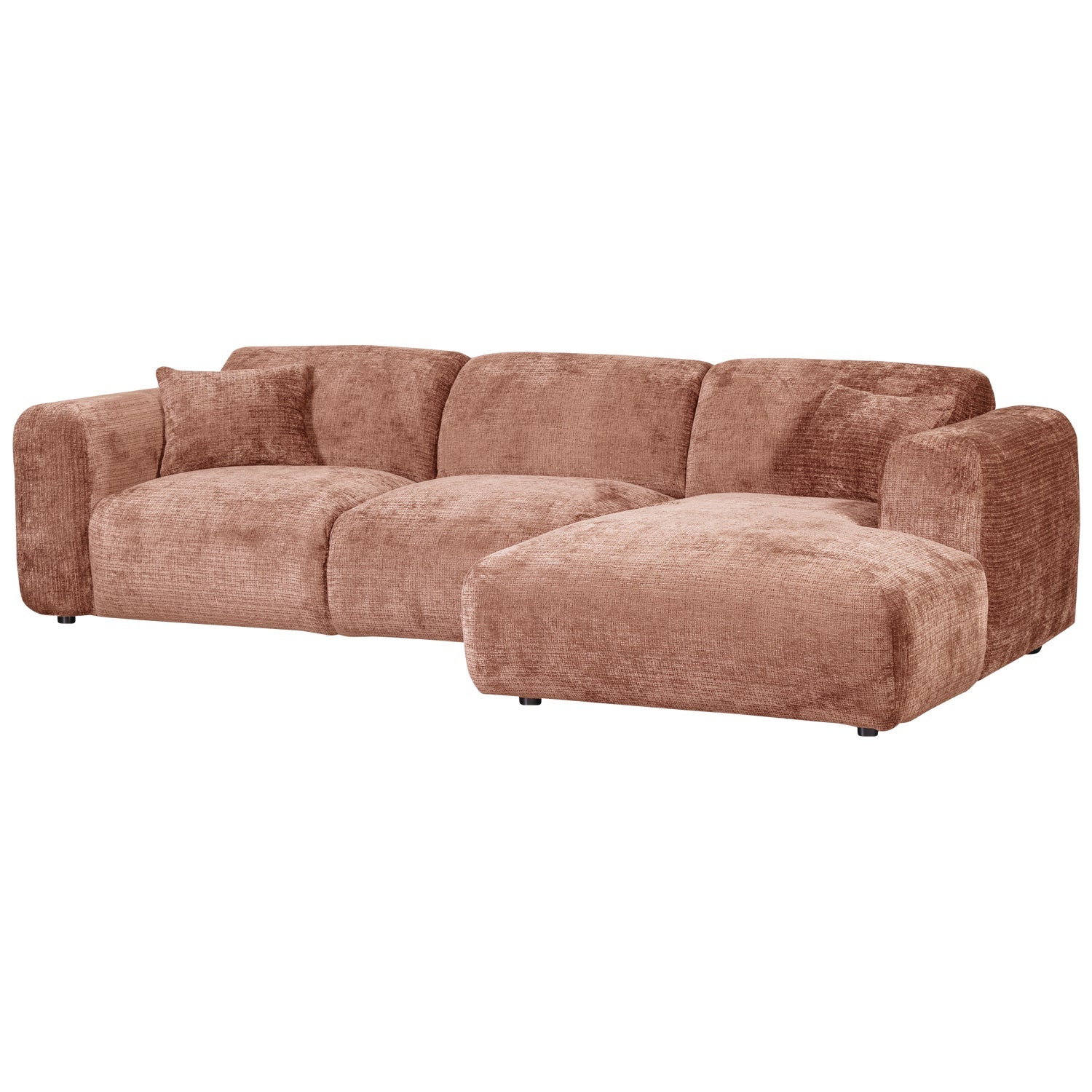Right-facing modular CLOUD corner sofa terracotta