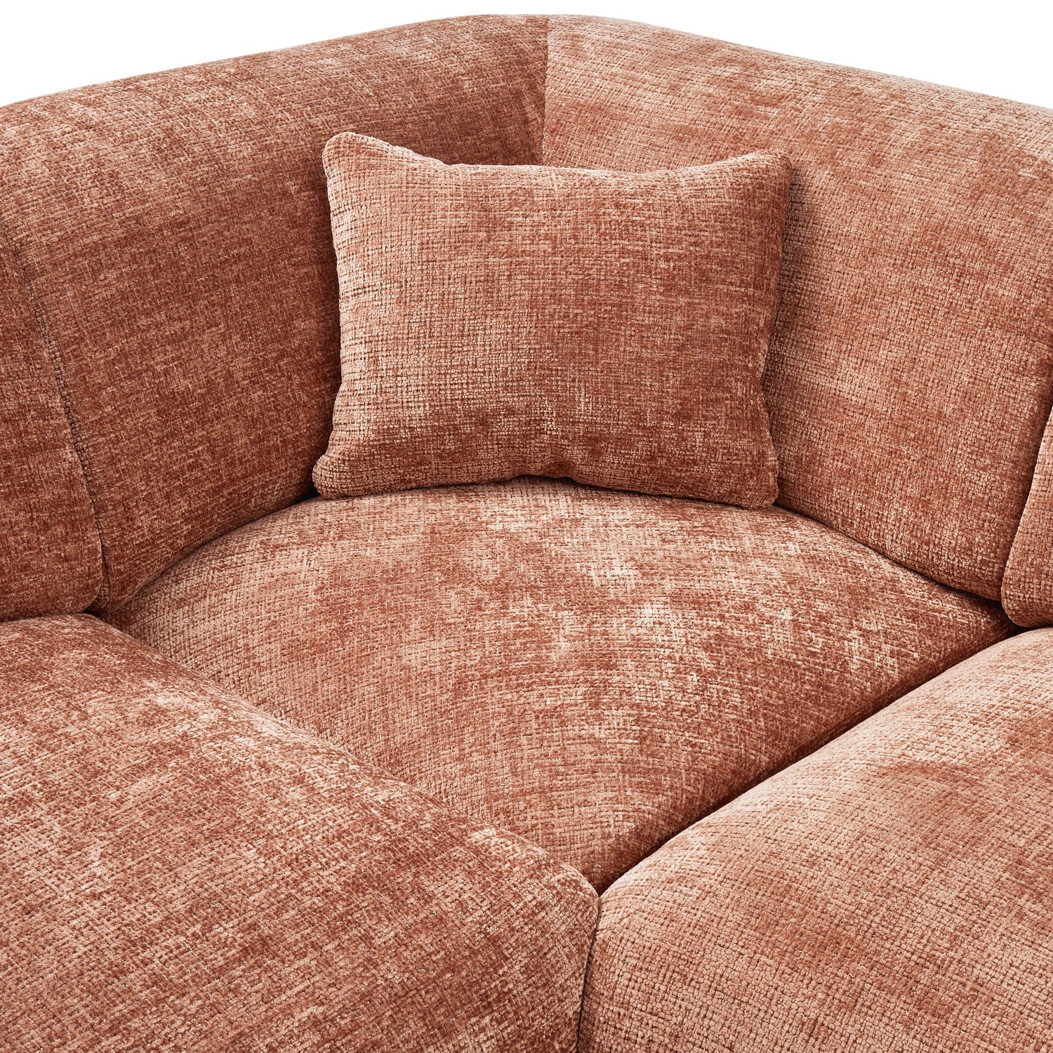 Left-facing panoramic corner sofa CLOUD terracotta