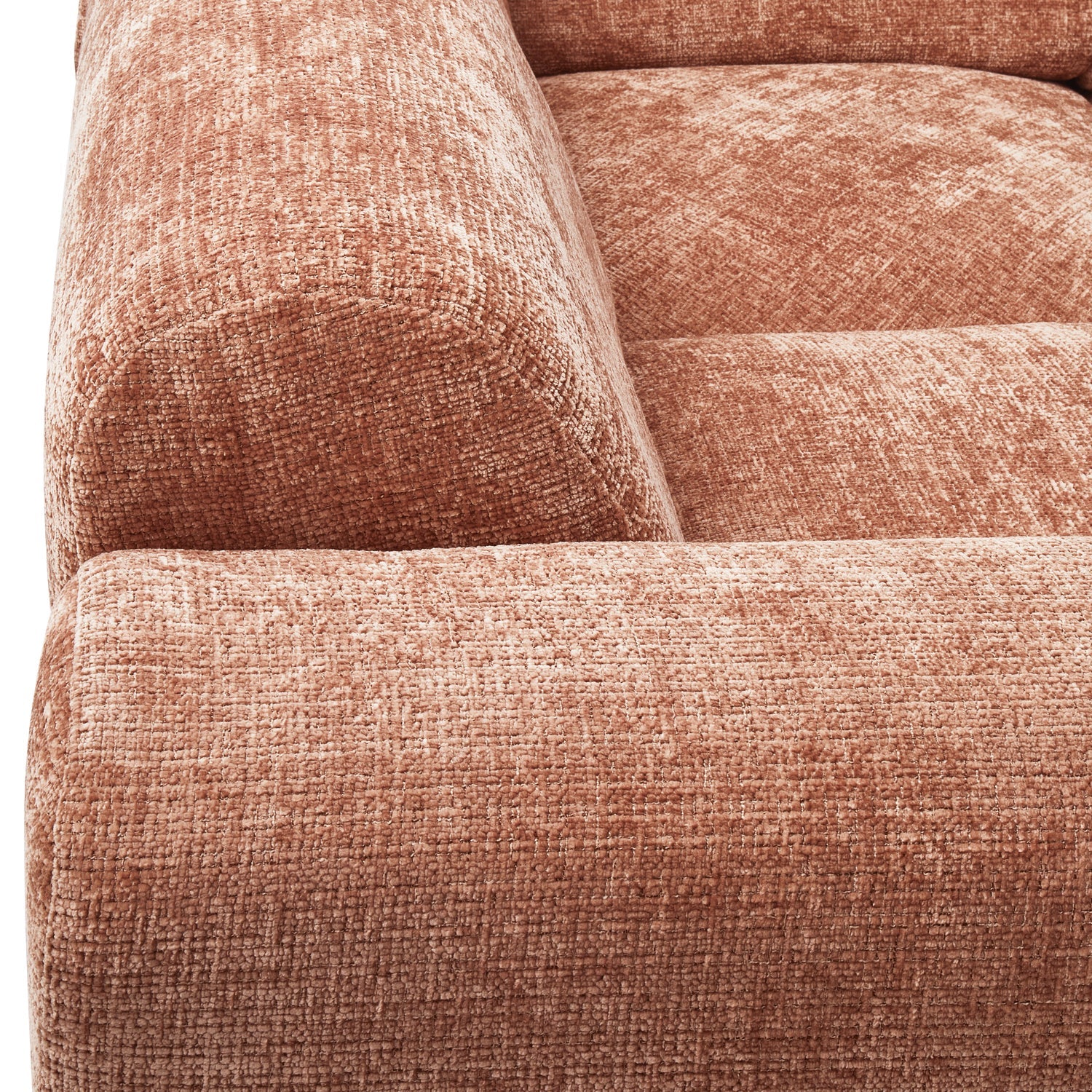 Left-facing panoramic corner sofa CLOUD terracotta