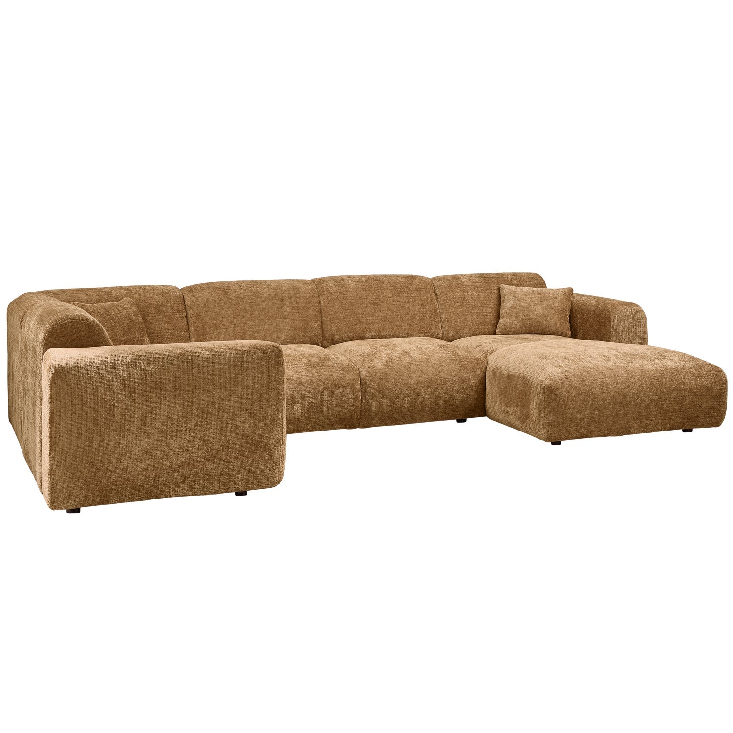 Panorama-Ecksofa links CLOUD honigfarben