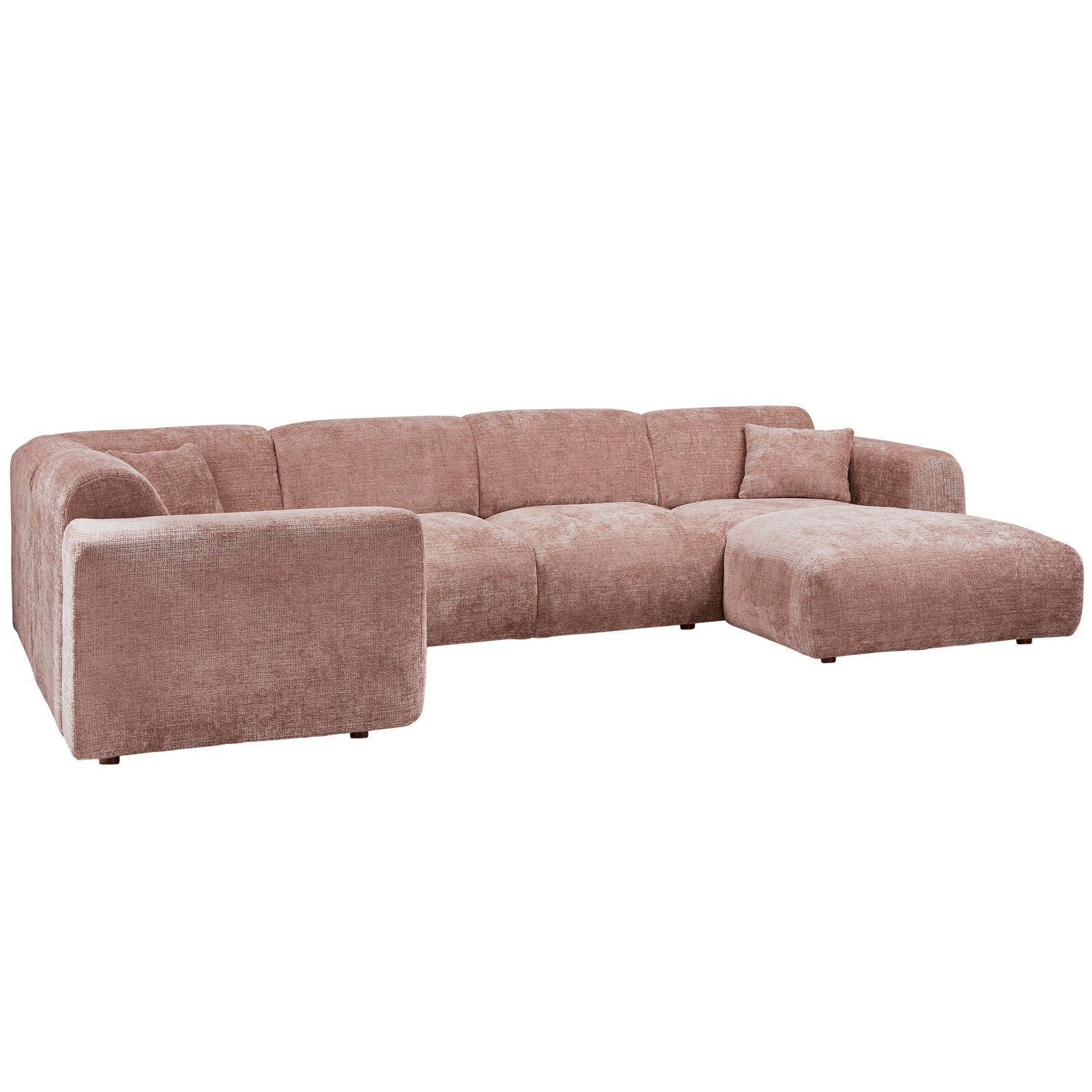 Panoramawinkelsofa links CLOUD in Rosa