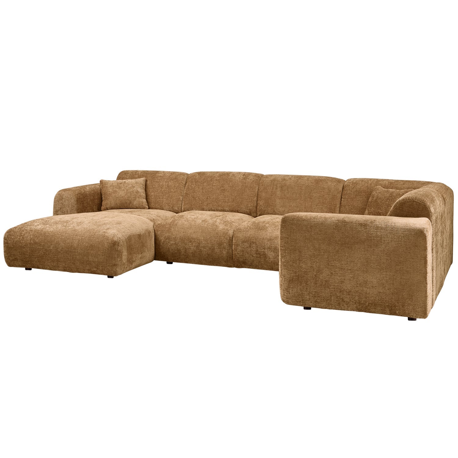 Right-hand panoramic corner sofa CLOUD honey