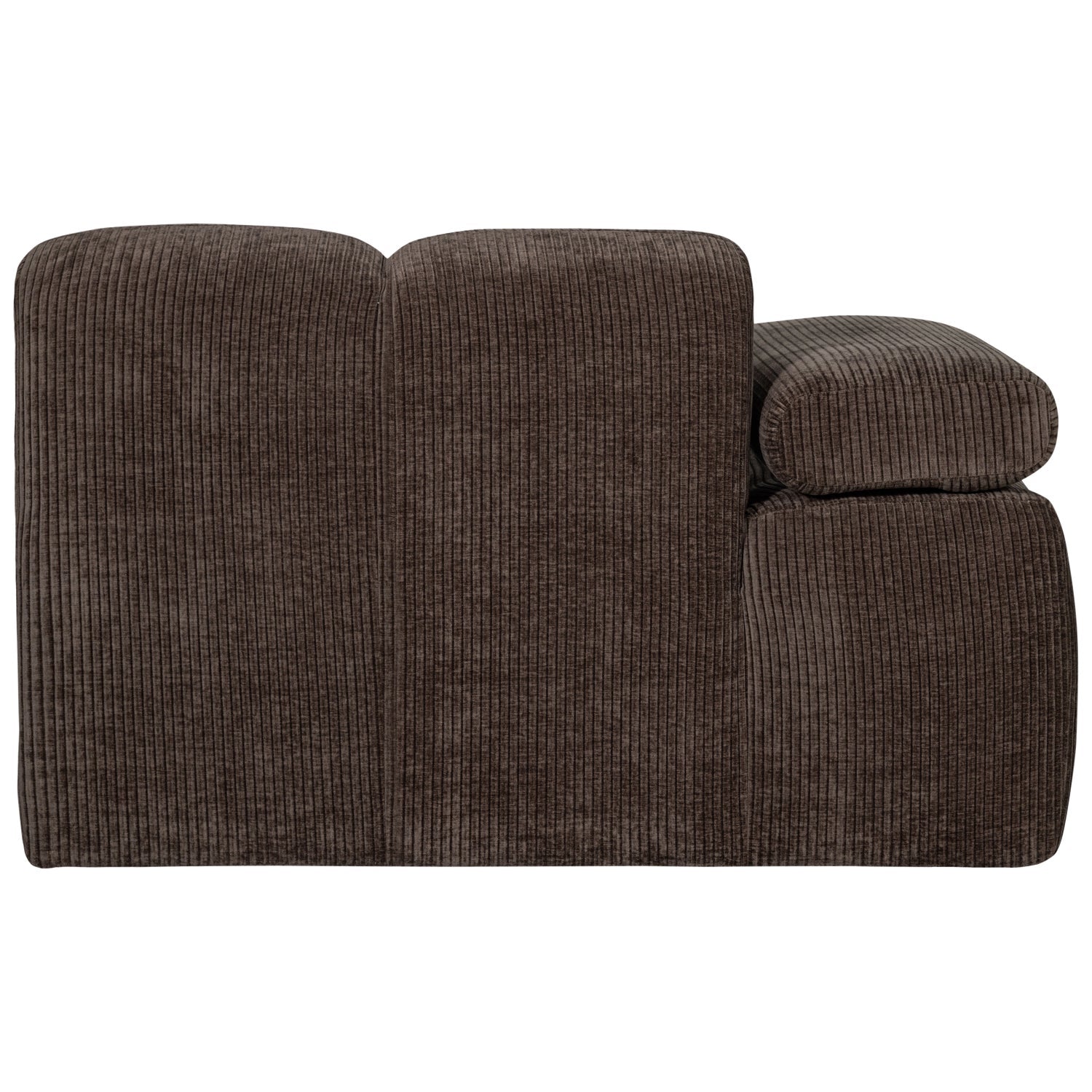 Modulares Sofa MOJO - linkes Element in dunkelbraunem Cord