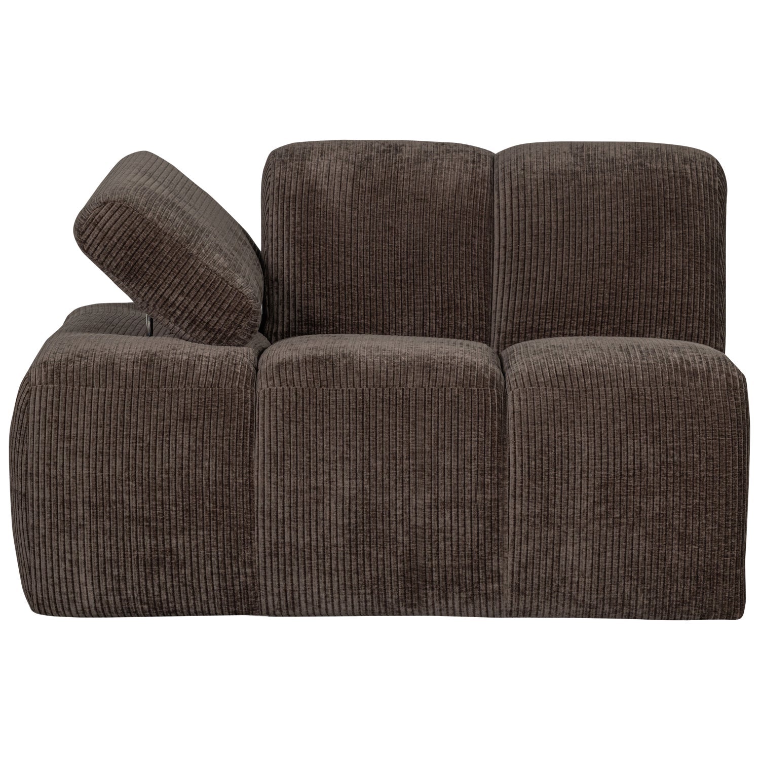 Modulares Sofa MOJO - linkes Element in dunkelbraunem Cord