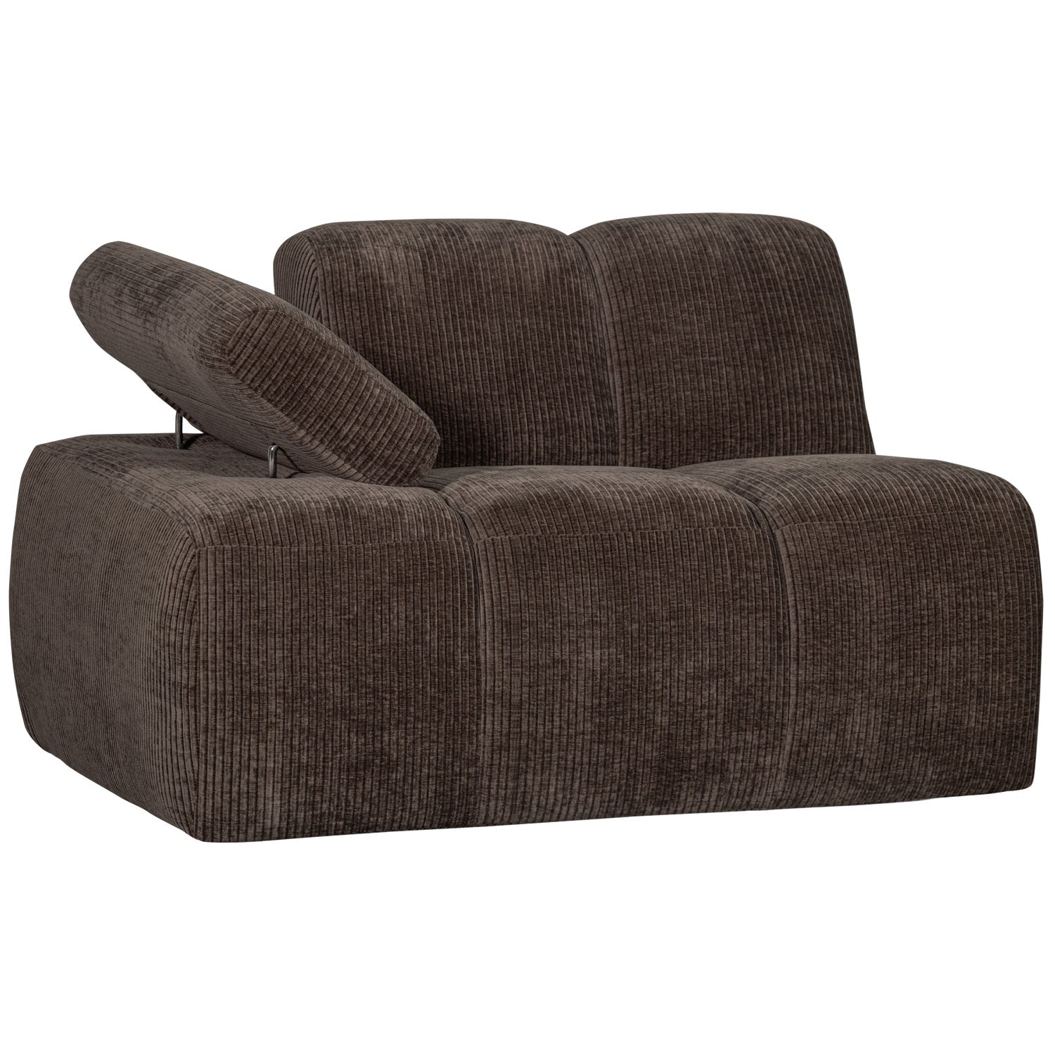 Modulares Sofa MOJO - linkes Element in dunkelbraunem Cord