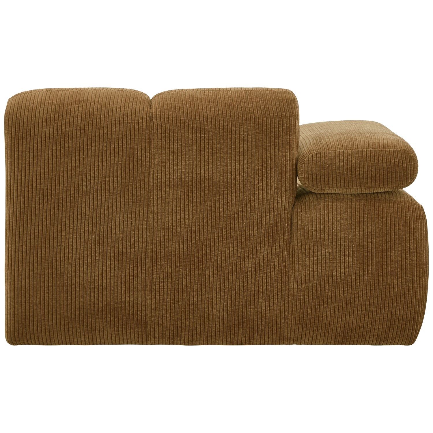 Modulares Sofa MOJO - linkes Element in dunklem Honigcord