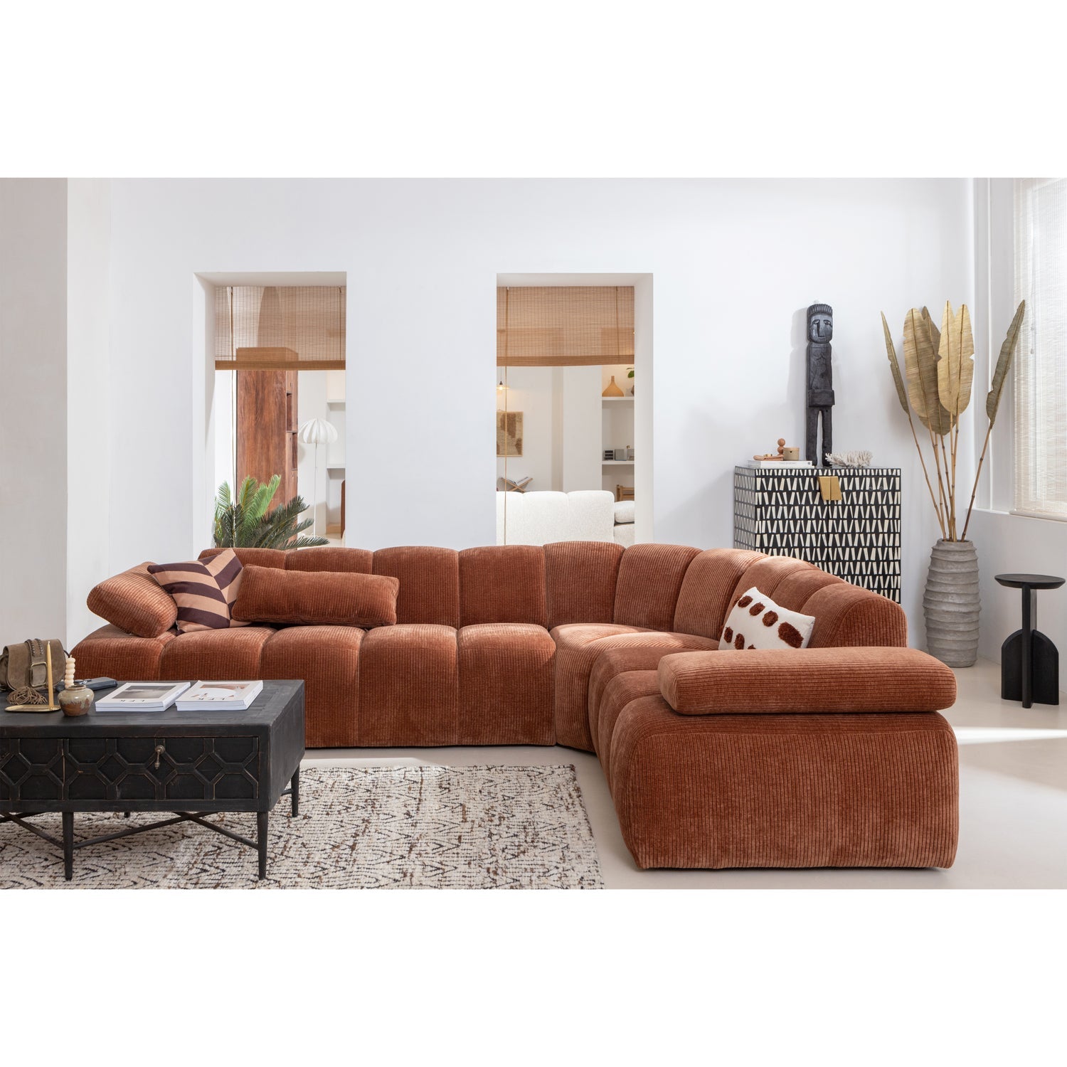 Modulares Sofa MOJO - rechte Element braunes Cord