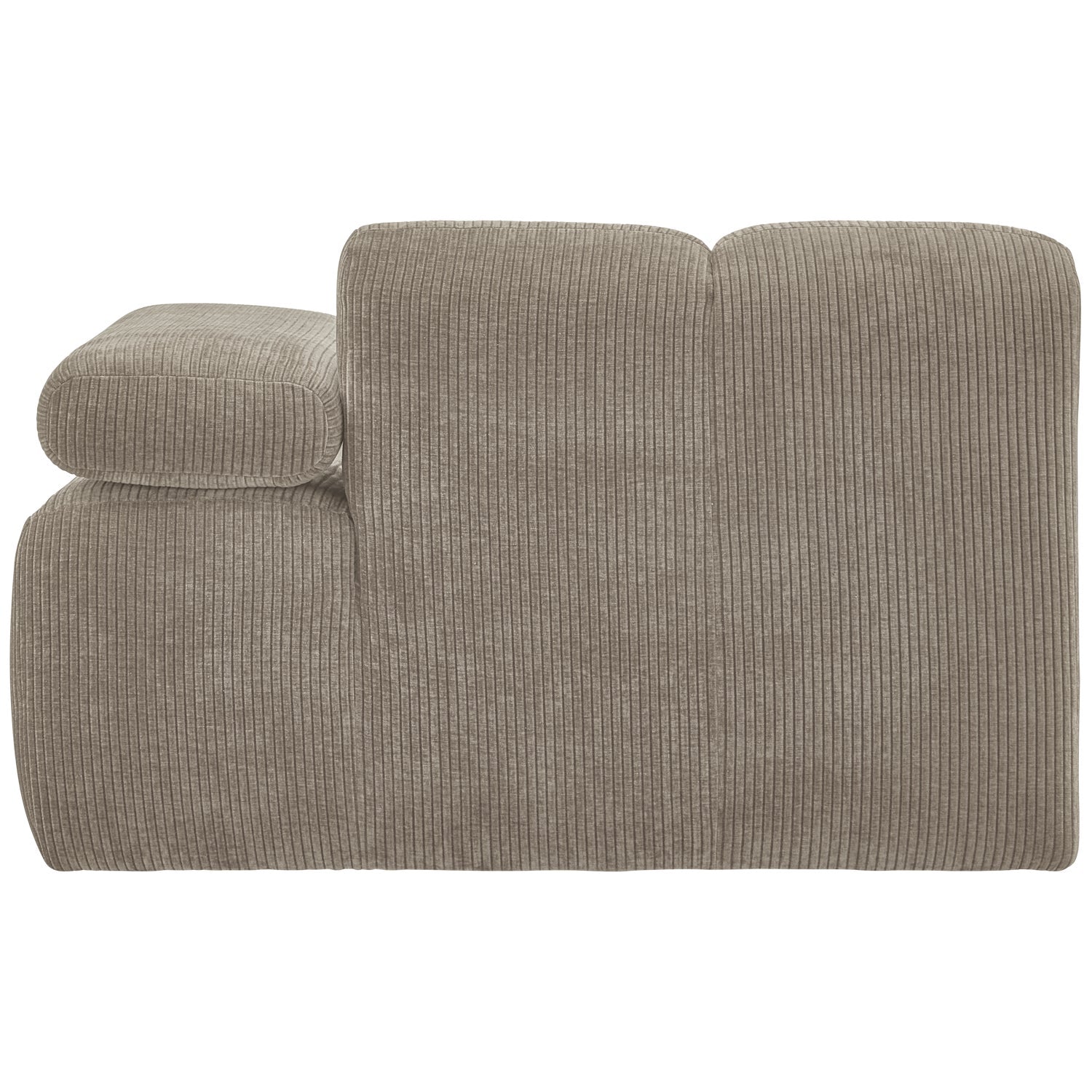 Modulsofa MOJO - rechte Element in dunkelsandfarbener Cord-Optik